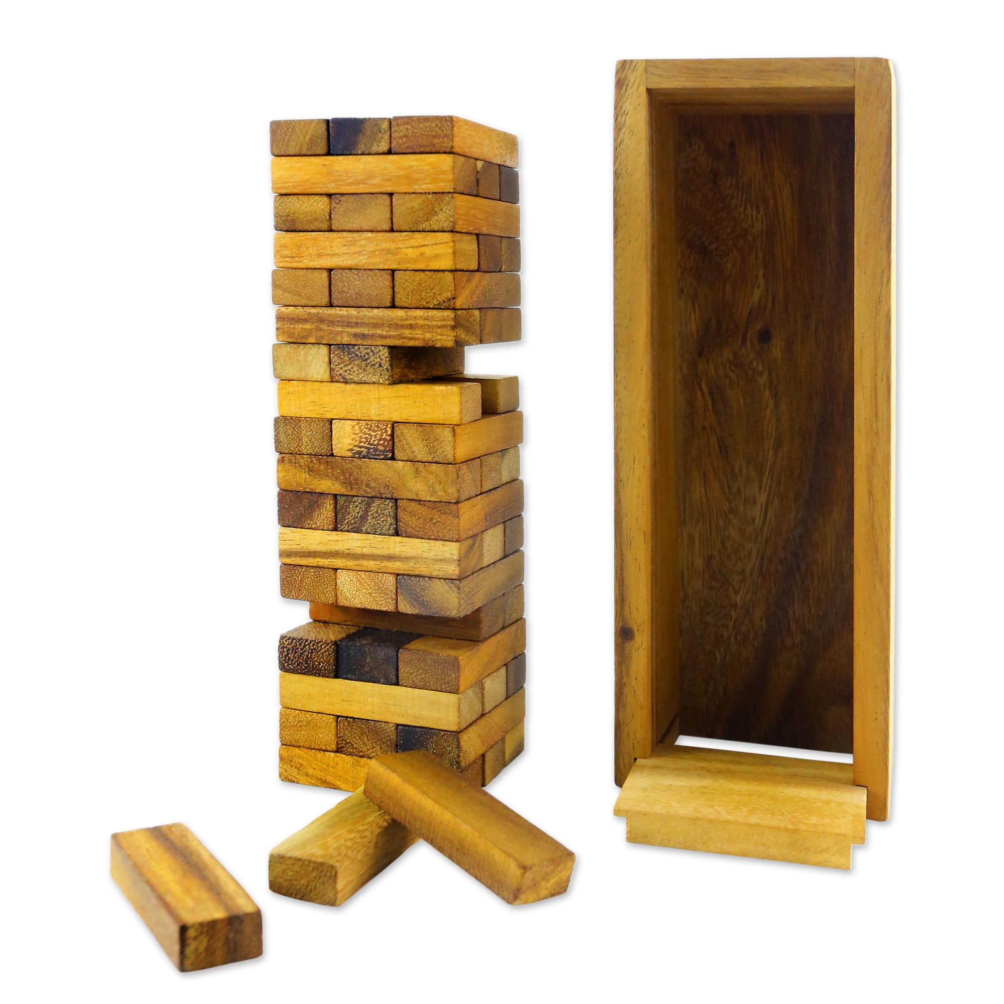 Premium Rain Tree Wood Stacking Tower Game - Ultimate Family Fun