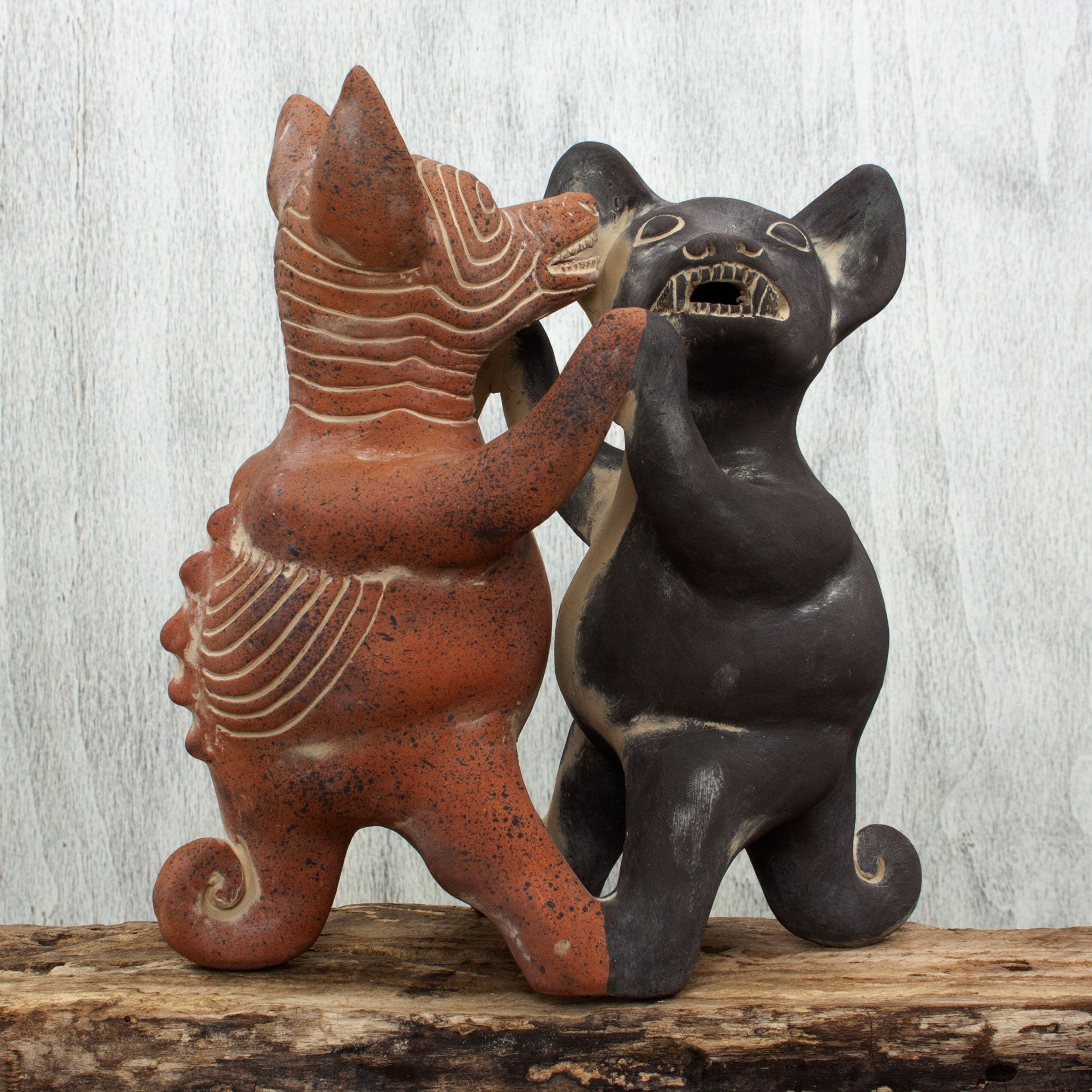 Premium Handcrafted Dancing Colima Dogs - Ancient Mexican Artisan Replica