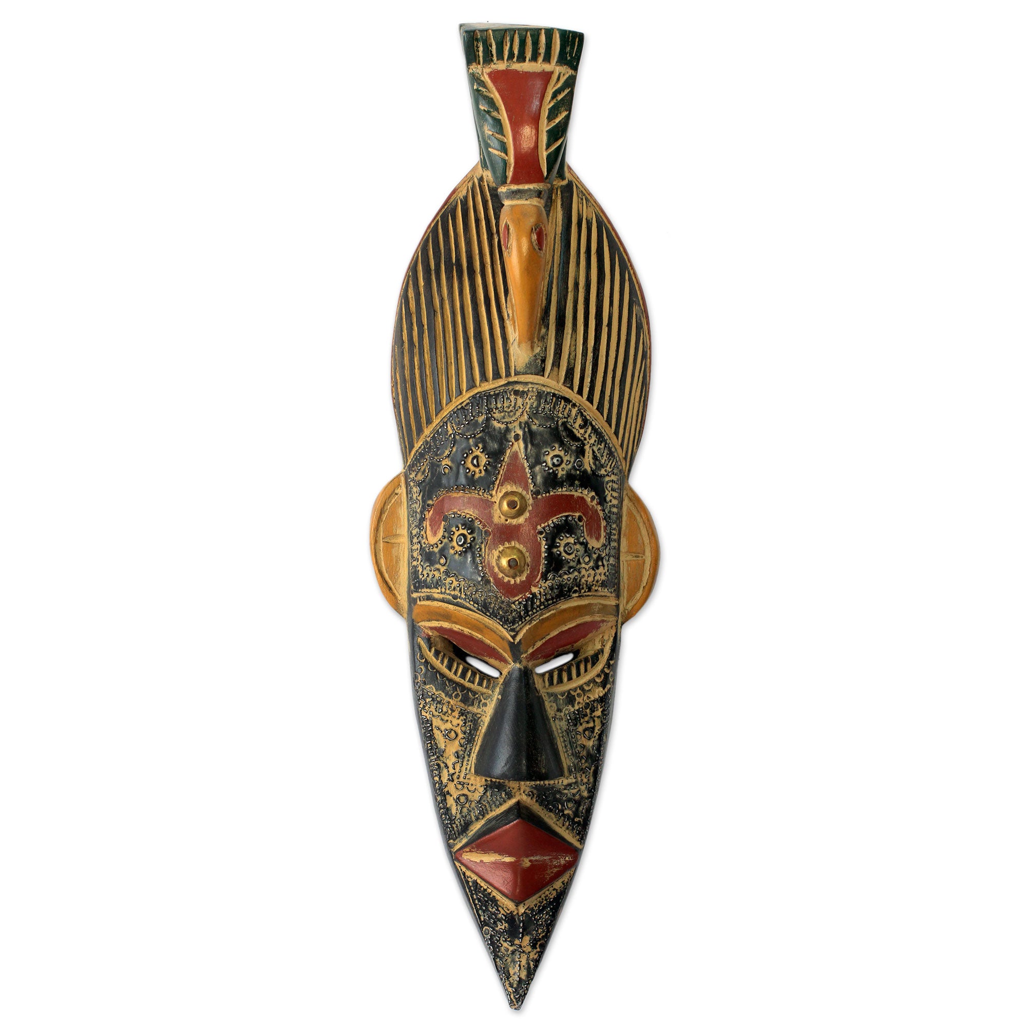 Premium Ghanaian Handcrafted African Bird Mask - Looflo Design