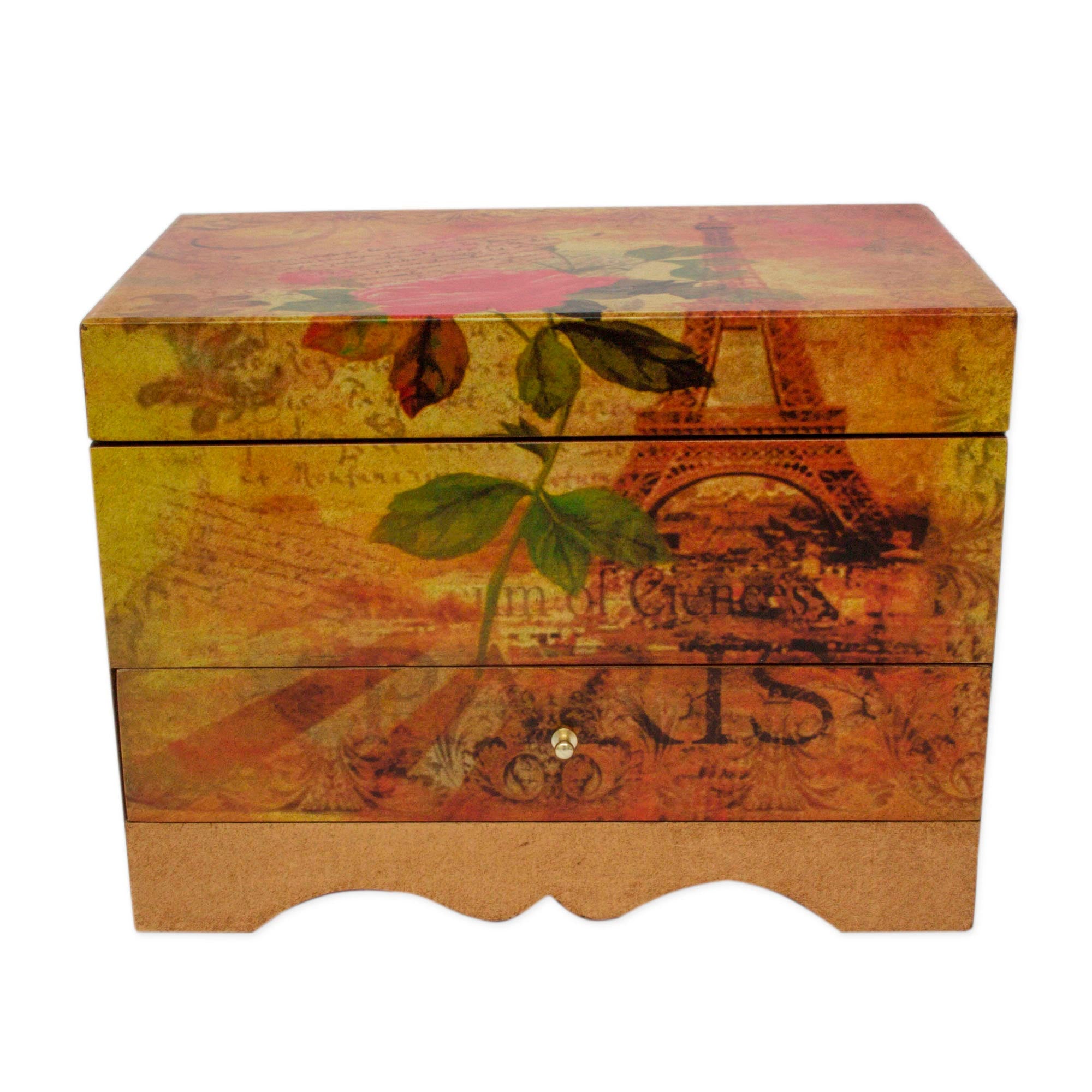 Premium Parisian Elegance Handcrafted Jewelry Box with Drawer