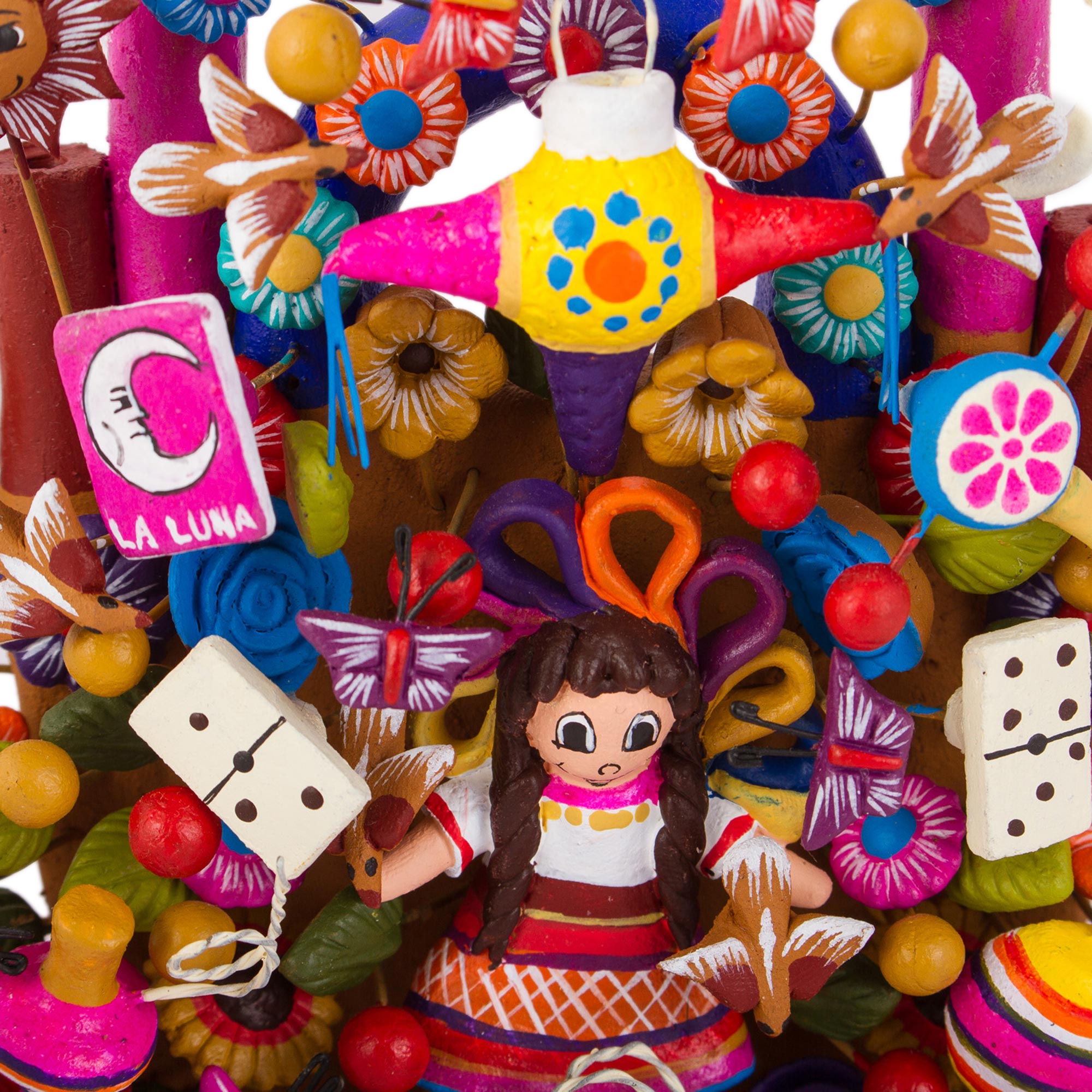 Premium Hand-Painted Mexican Ceramic Sculpture: Vibrant Toy-Themed Artistry