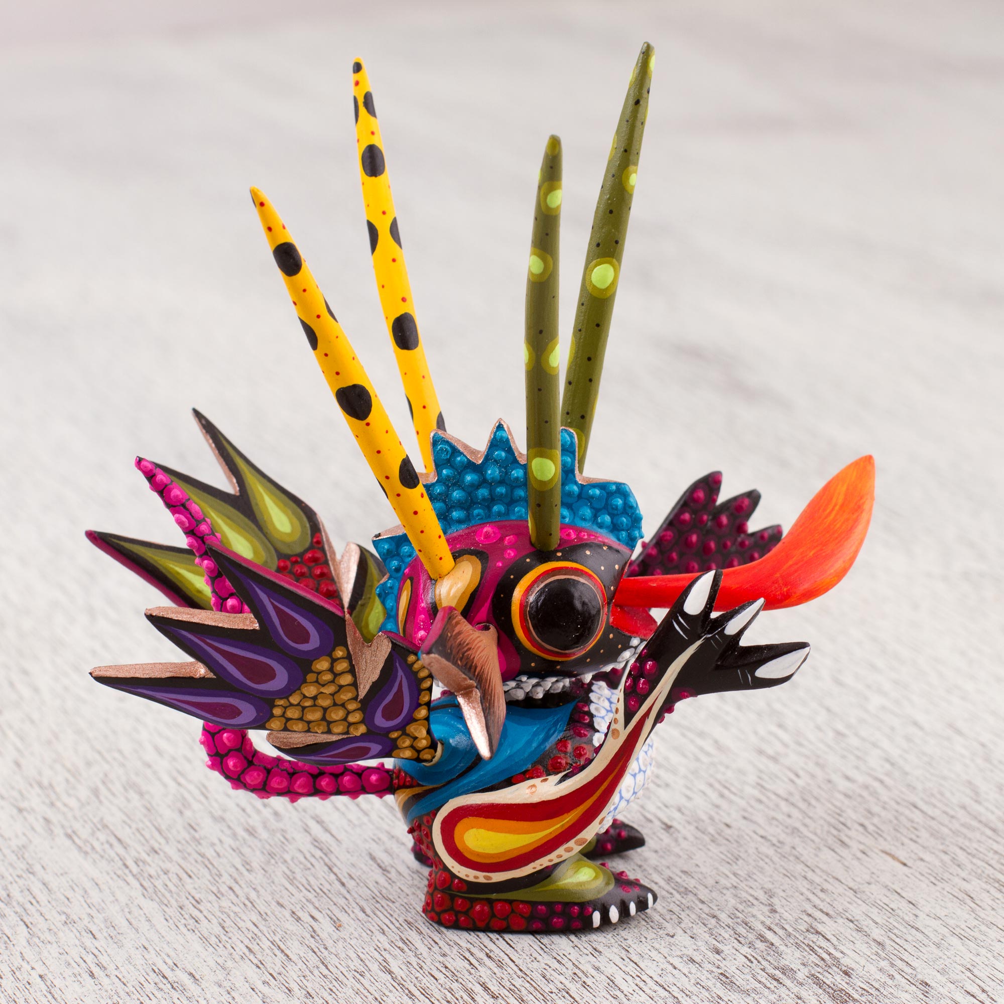 Premium Handcrafted Martian Alebrije Sculpture – Vibrant Copal Wood Art from Mexico