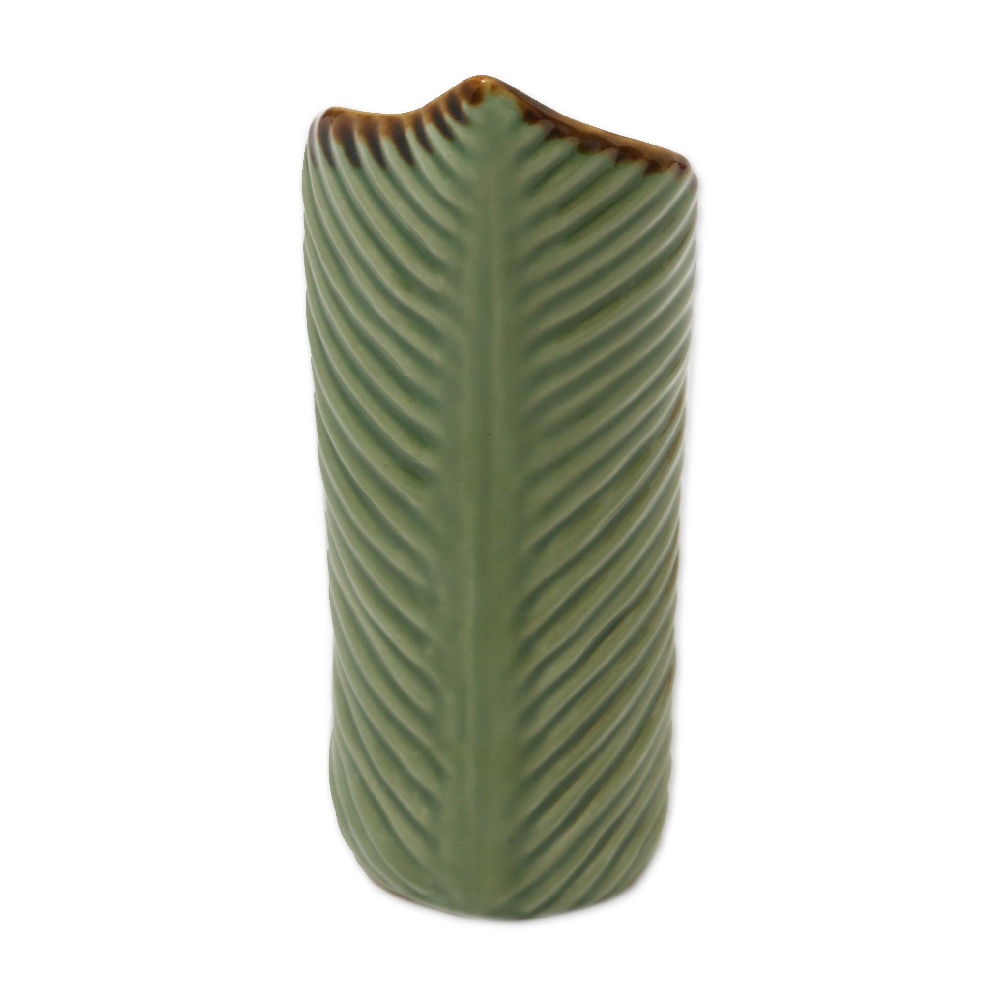 Premium Banana Leaf Ceramic Vase - Handcrafted & Eco-Friendly