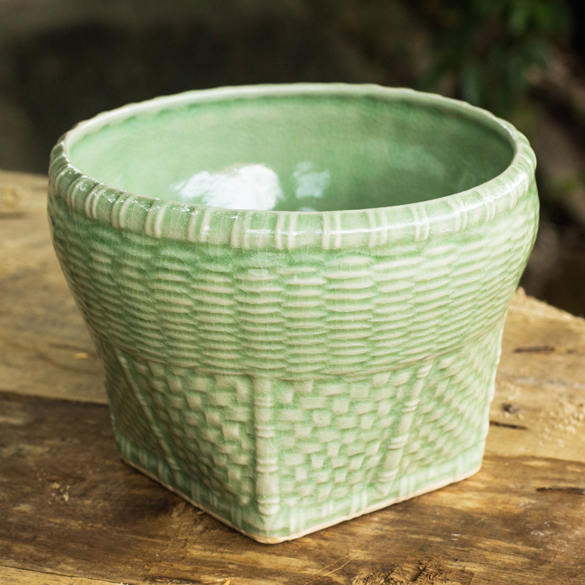 Premium Handcrafted Celadon Green Ceramic Vase – Large