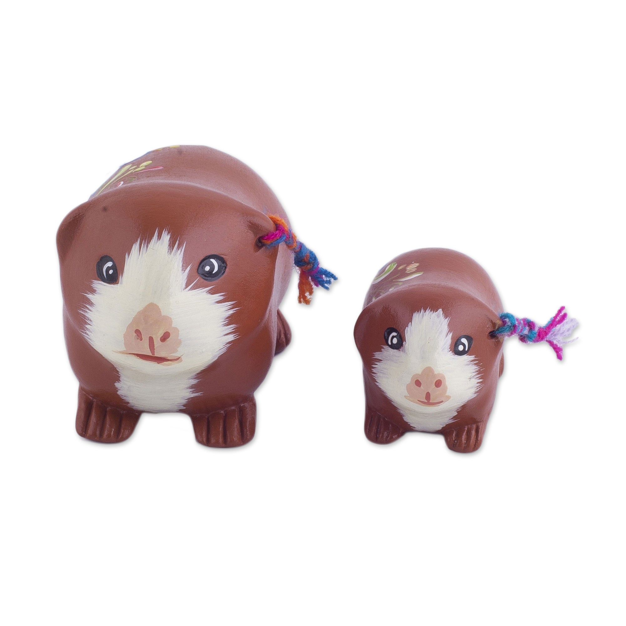 Premium Handcrafted Ceramic Guinea Pig Figurines – Vibrant Peruvian Art Decor