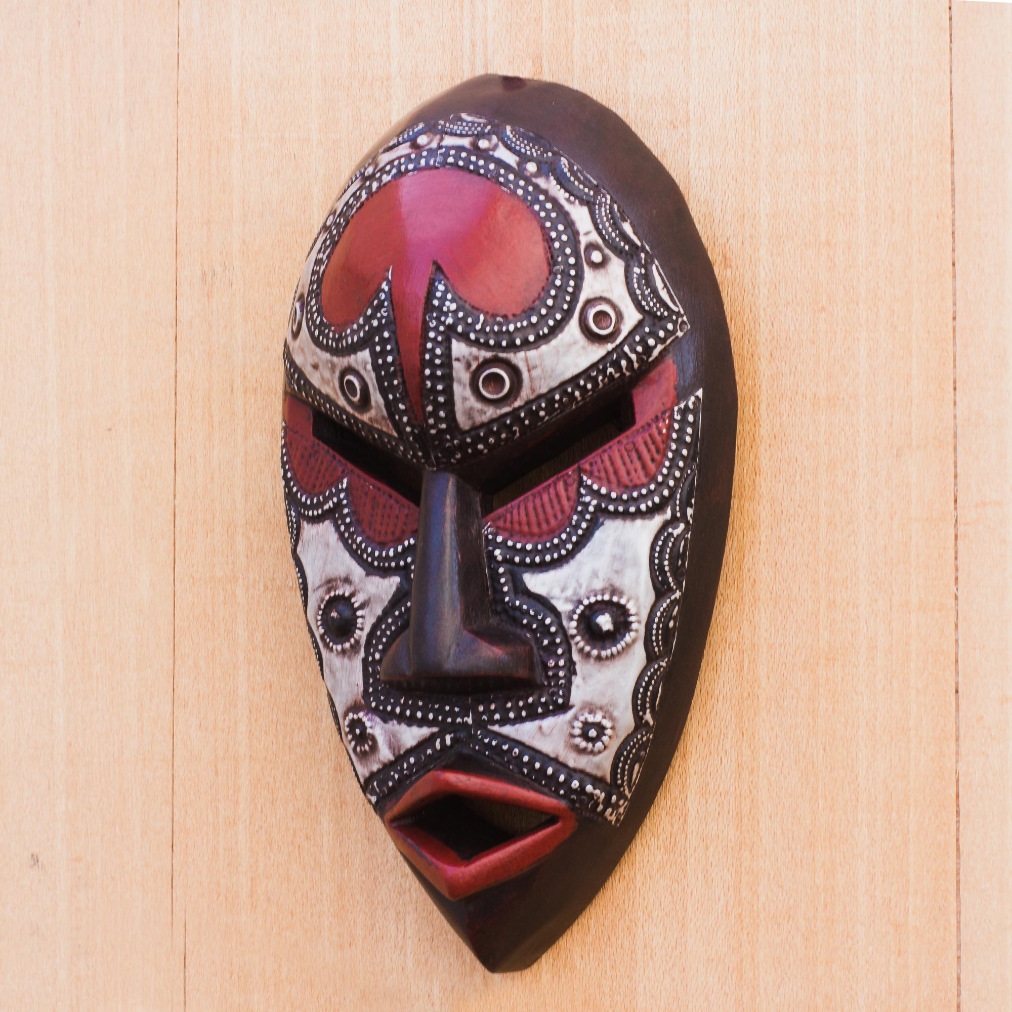 Premium African Lover Wall Mask – Handcrafted Ghanaian Art