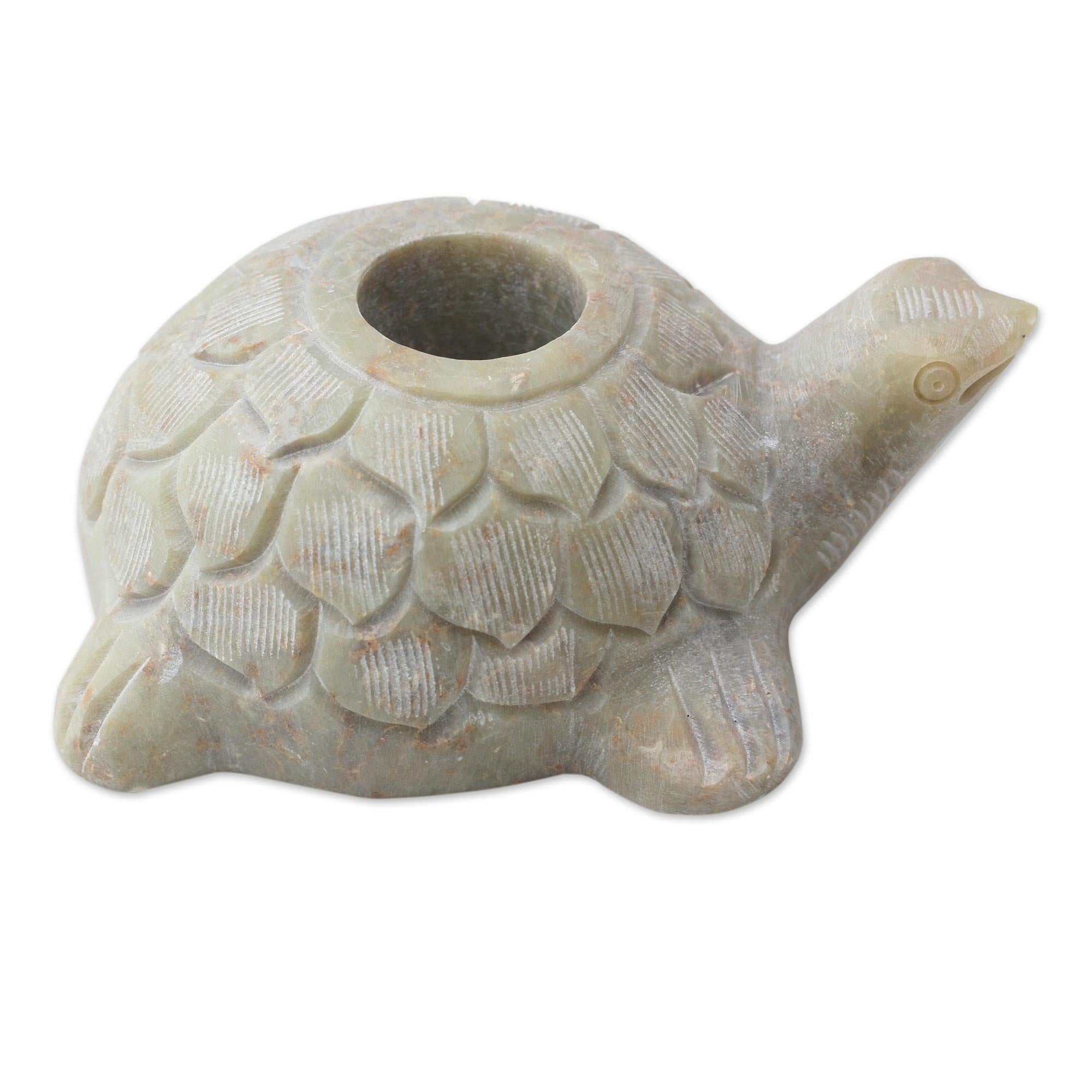 Premium Hand-Carved Soapstone Turtle Candle Holders - Ultimate Home Decor Pair