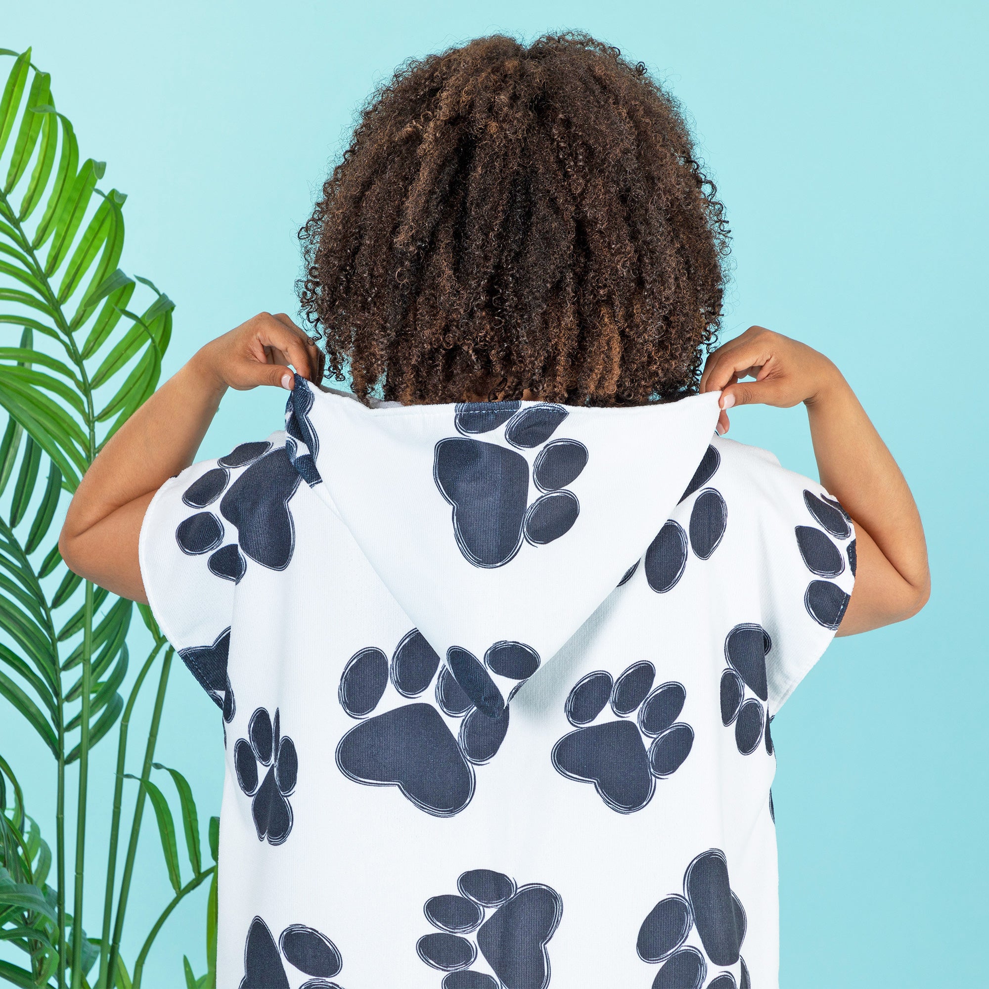 Ultimate Paw Print Beach Towel Poncho - Premium Hooded Towel