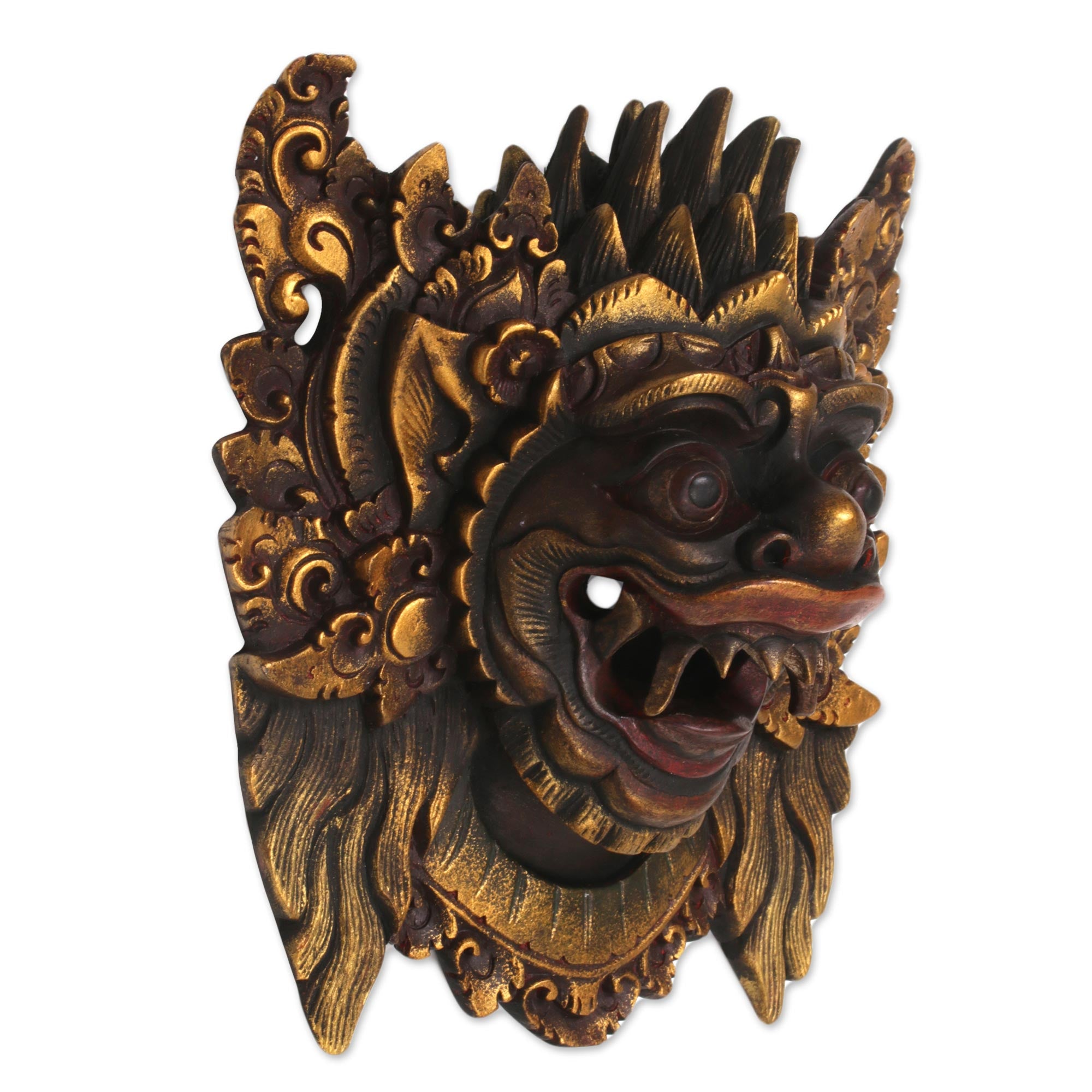 Premium Narasinga Hindu Wall Mask - Handcrafted Spiritual Decor
