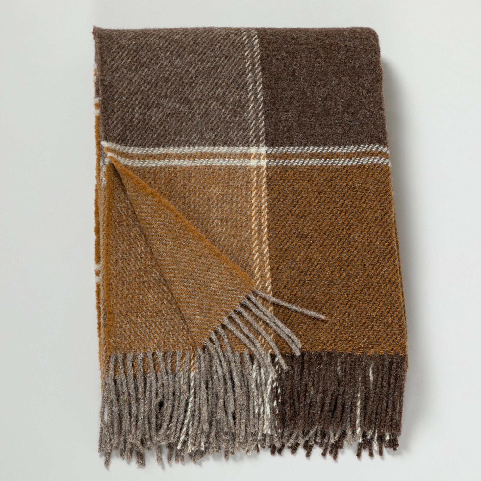 Premium Ukrainian 100% Wool Fringed Throw Blanket - Ultimate Warmth & Style