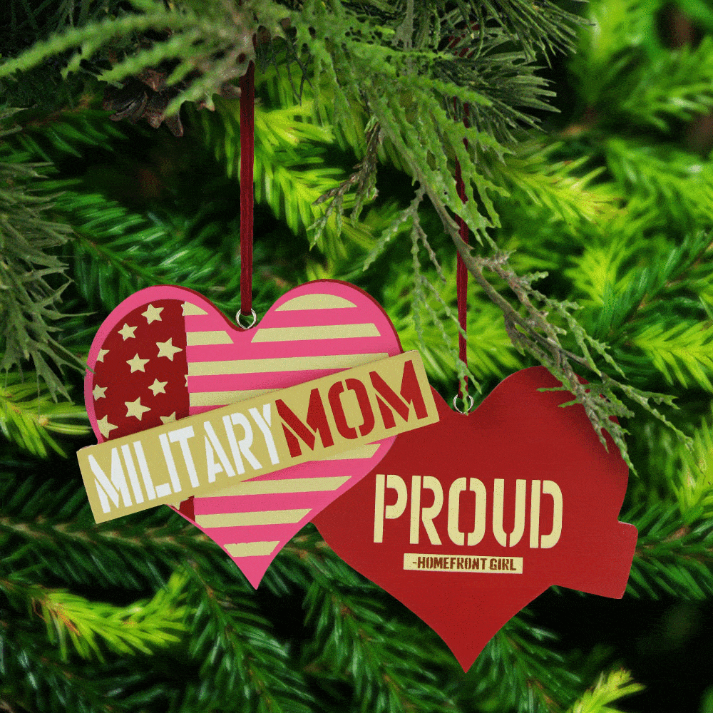Premium Proud Military Mom Keepsake Ornament