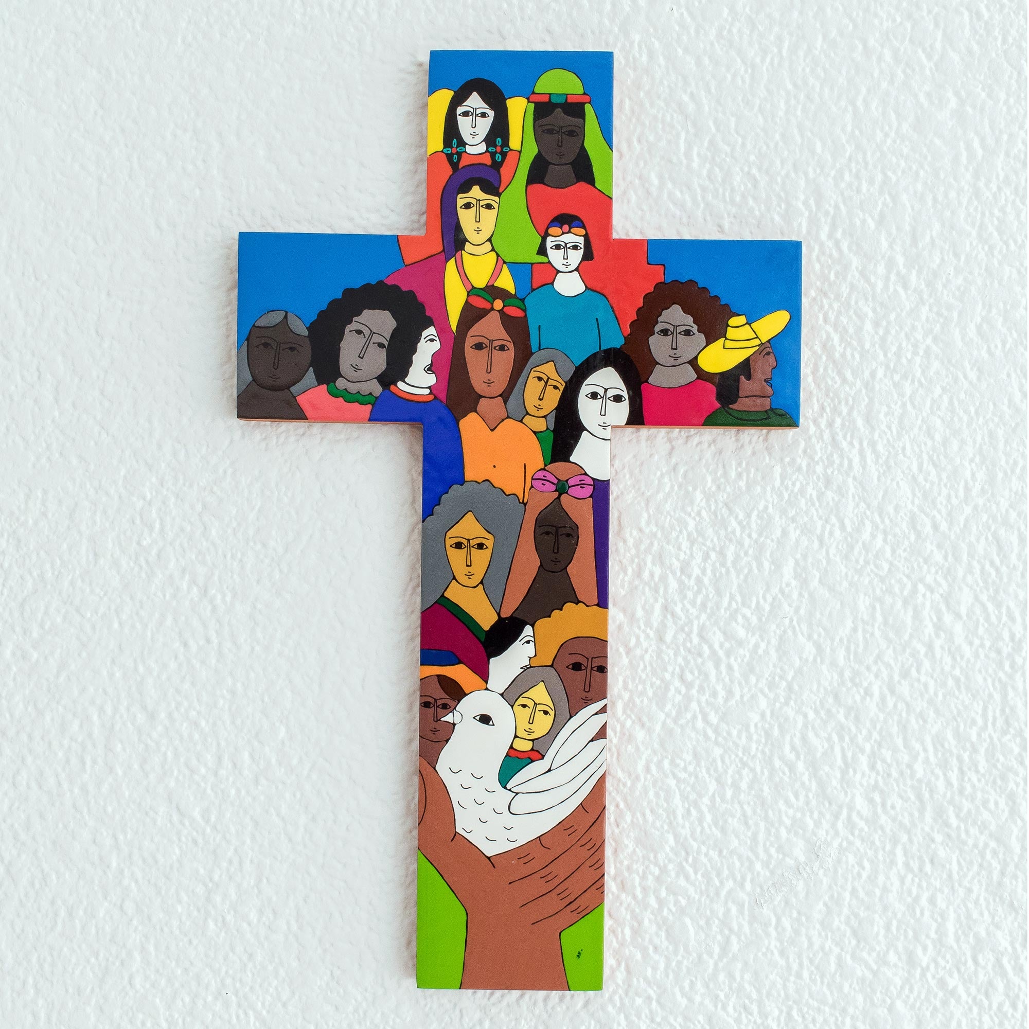 Premium Peace on Earth Large Wood Wall Cross - Handcrafted Pinewood