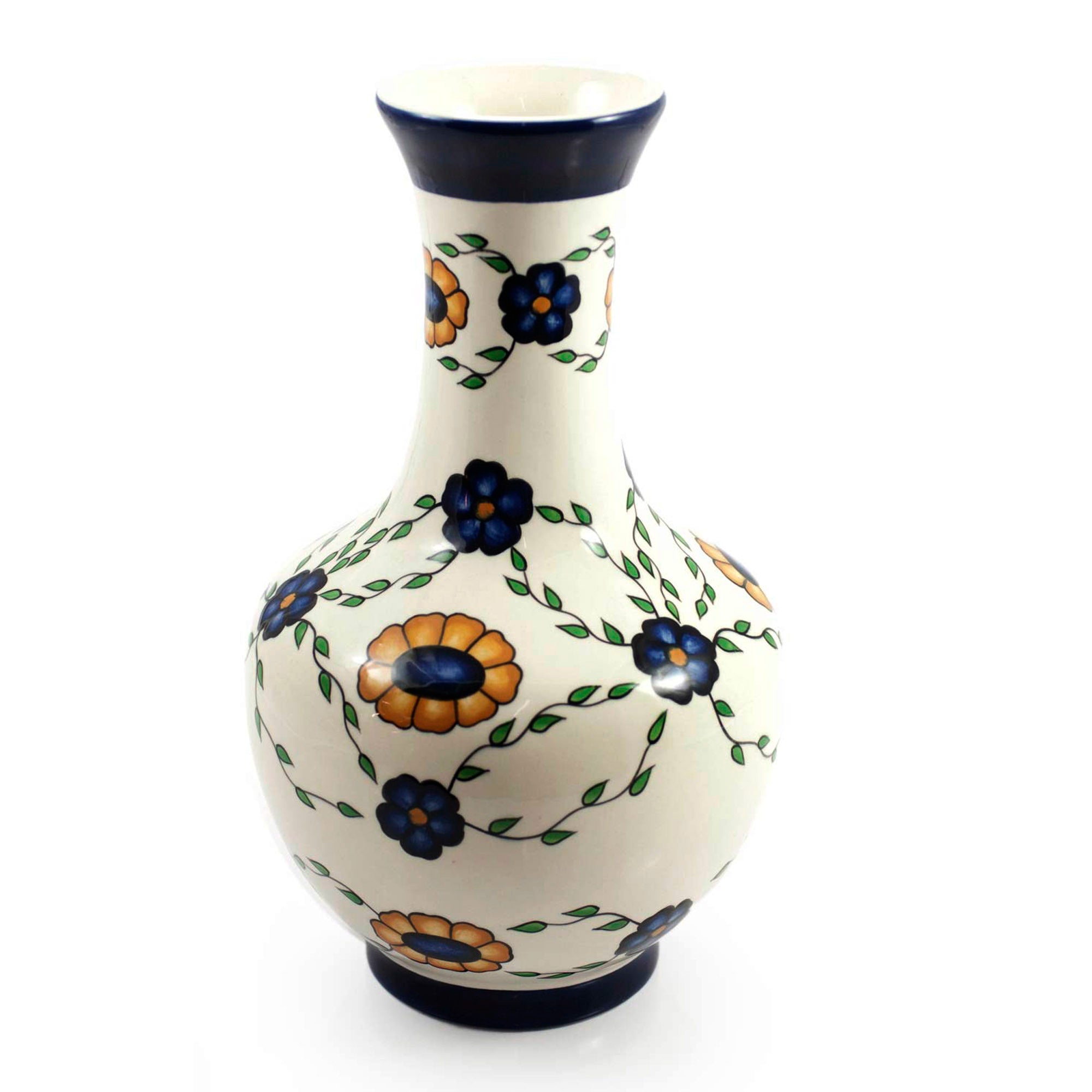Premium Handcrafted Margarita Daisy Grace Ceramic Vase - Guatemalan Artistry