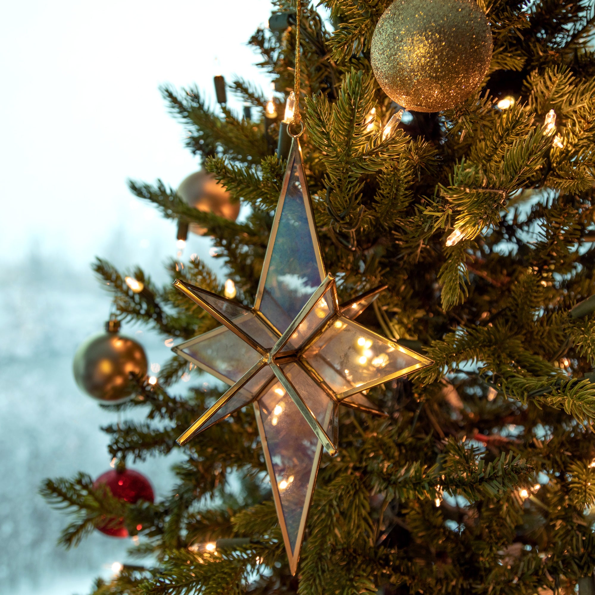 Premium Handcrafted Moravian Star Ornament | Fair Trade Stained Glass Decor