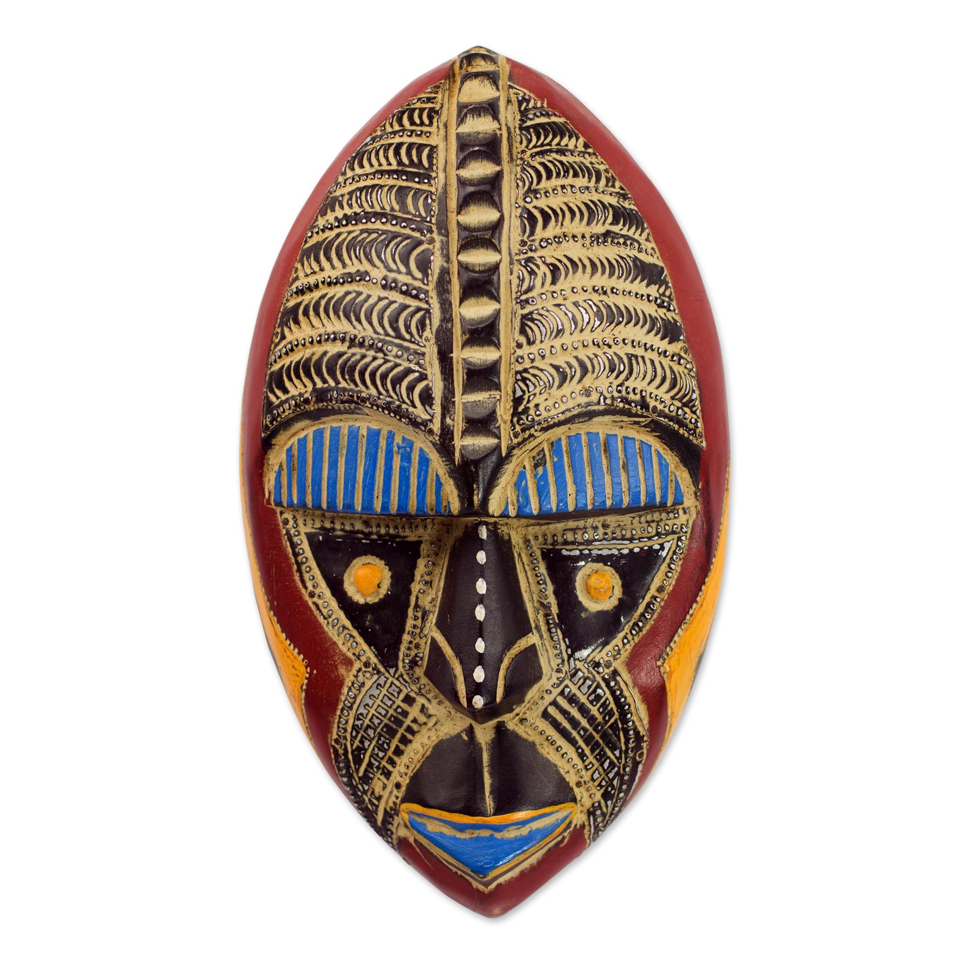 Premium Handcrafted African Wood Wall Mask - Talk of Prosperity