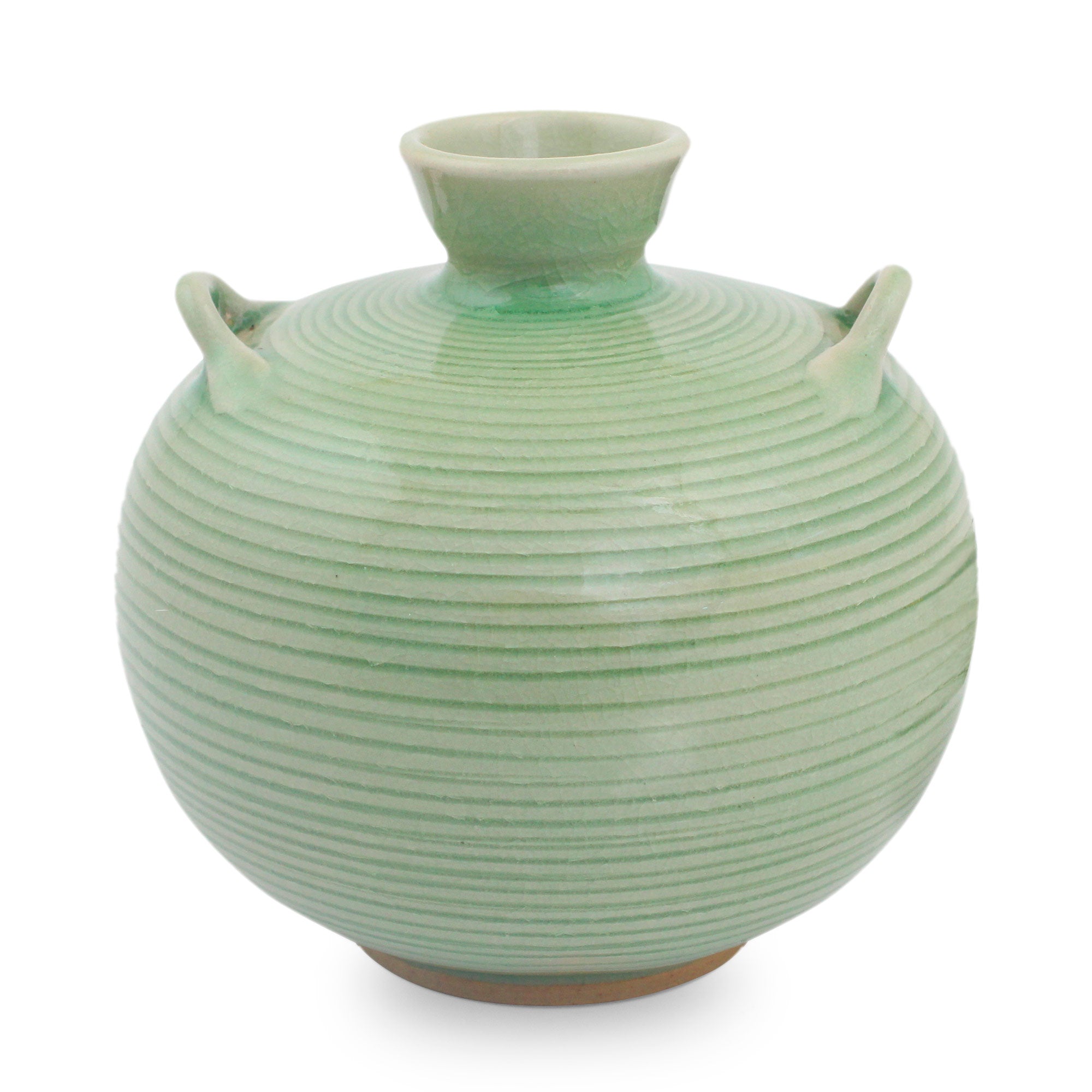 Premium Thai Celadon Rice Fields Bud Vase - Handcrafted Elegance