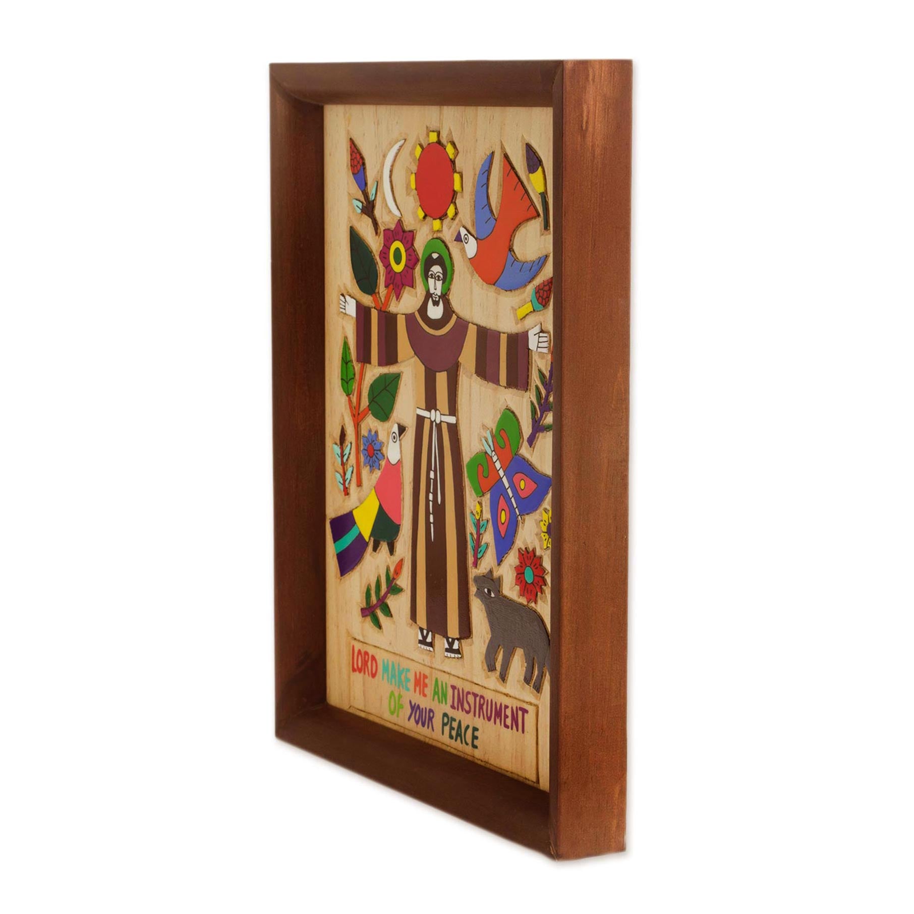 Premium Hand-Carved Jesus Christ Wood Relief Panel - El Salvador Artisan Craft