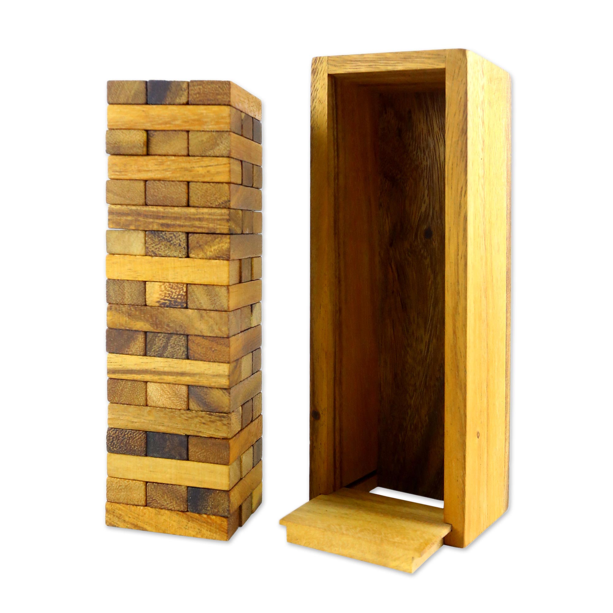 Premium Rain Tree Wood Stacking Tower Game - Ultimate Family Fun