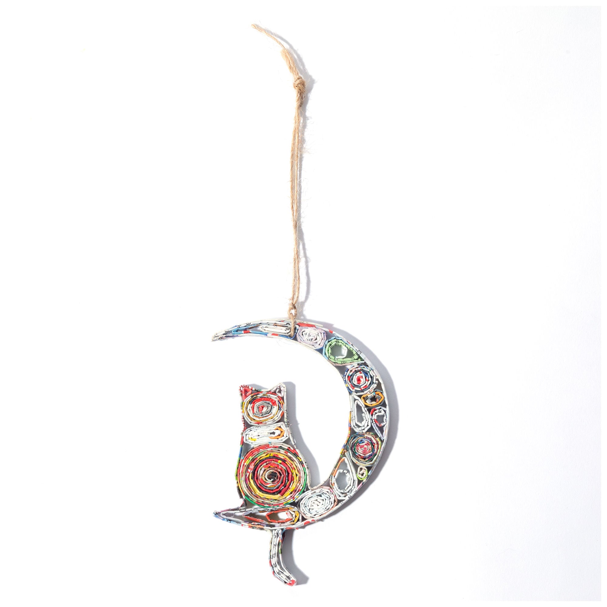 Premium Recycled Magazine Furry Friend Ornament | Eco-Friendly, Handmade, Fair Trade Holiday Decor