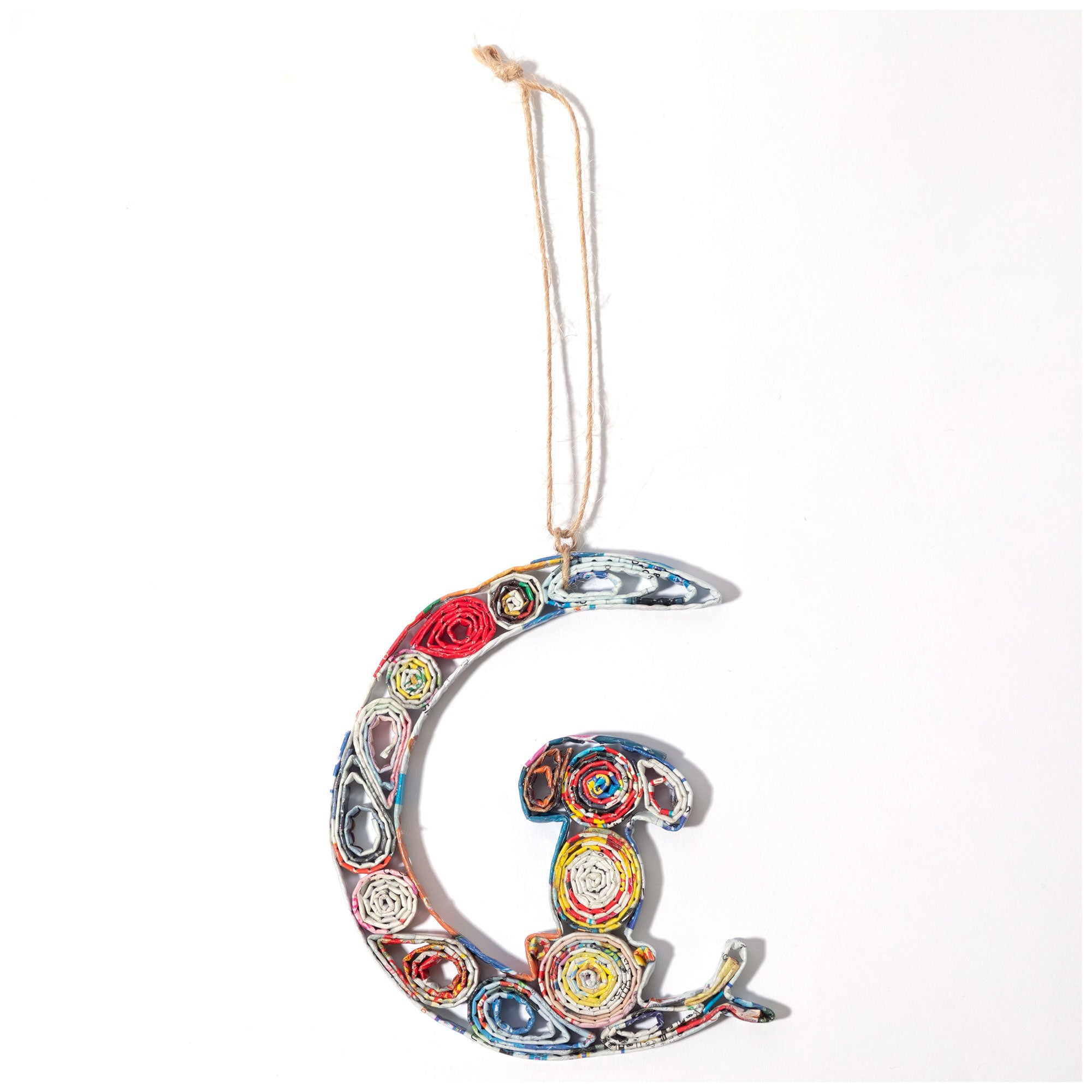 Premium Recycled Magazine Furry Friend Ornament | Eco-Friendly, Handmade, Fair Trade Holiday Decor