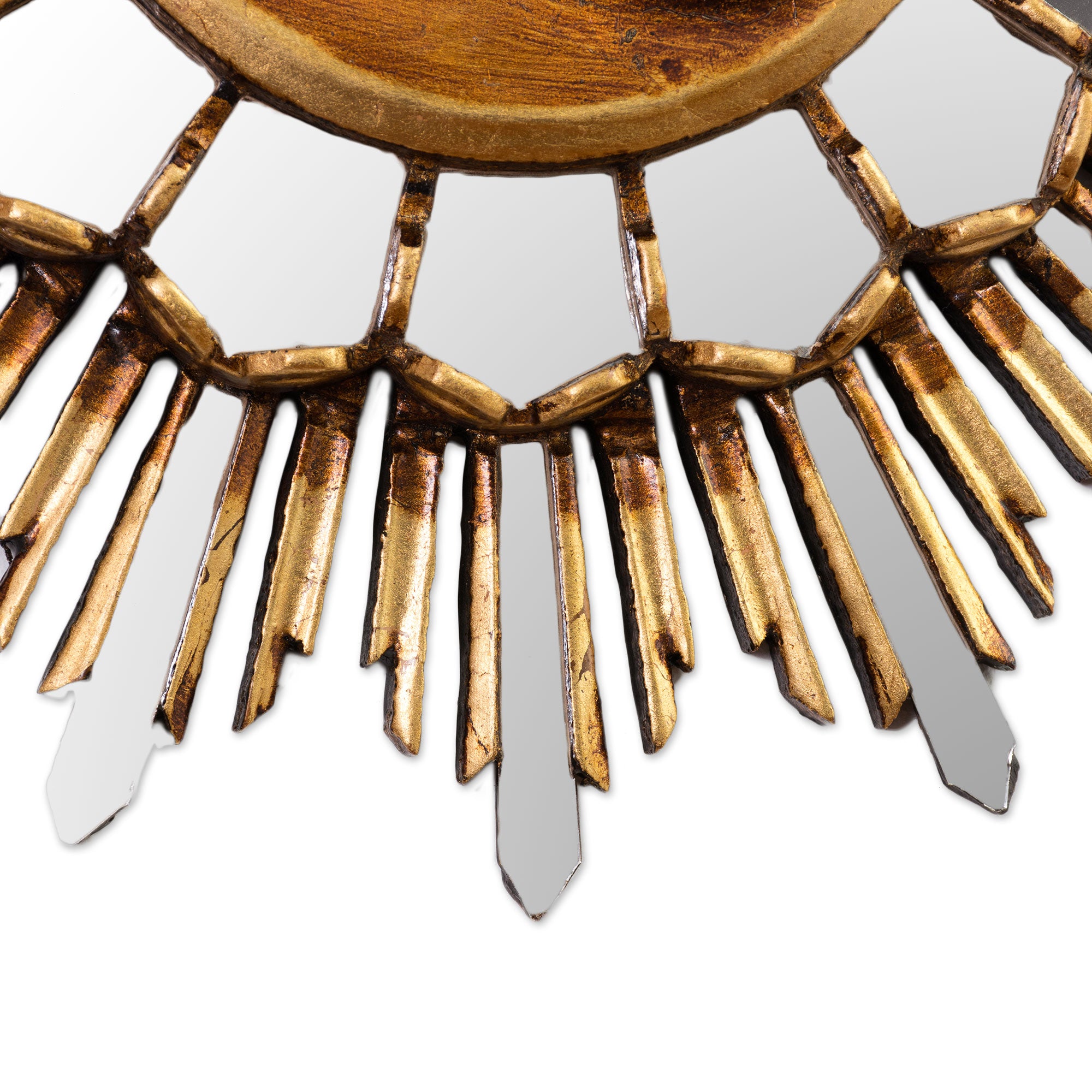 Premium Crescent Moon Wall Mirror - Handcrafted Cedar Wood & Bronze Design