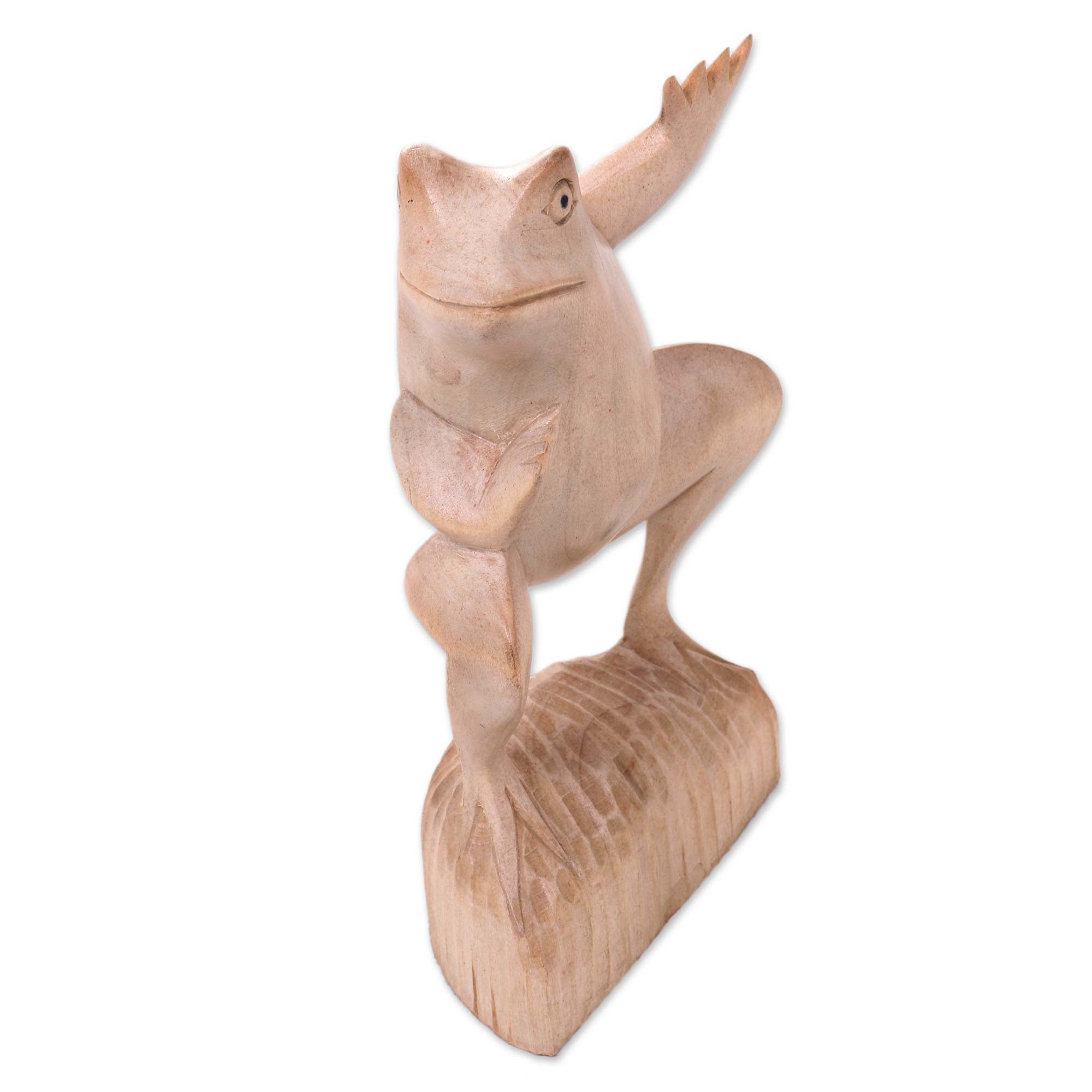 Premium Hand-Carved Balinese Dancing Frog Sculpture