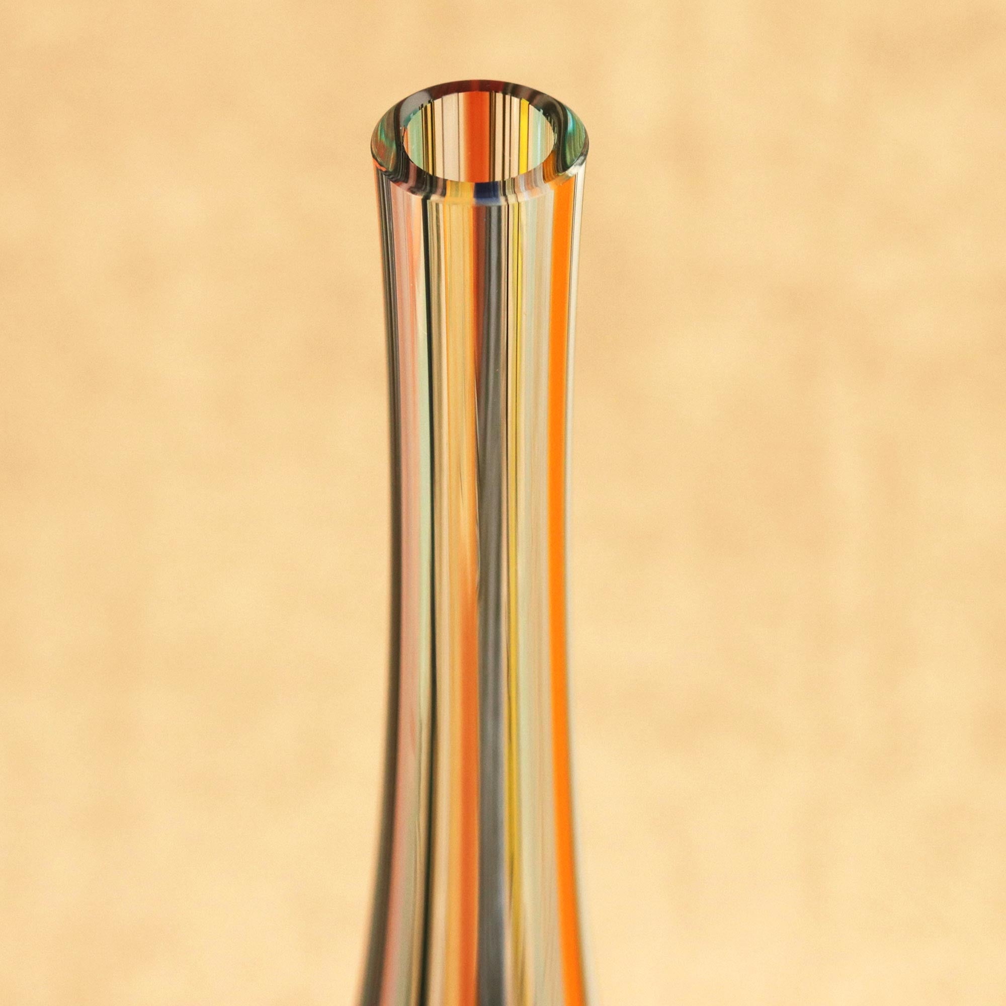 Premium Murano-Style Art Glass Vase - Color Cascade (11 Inch)