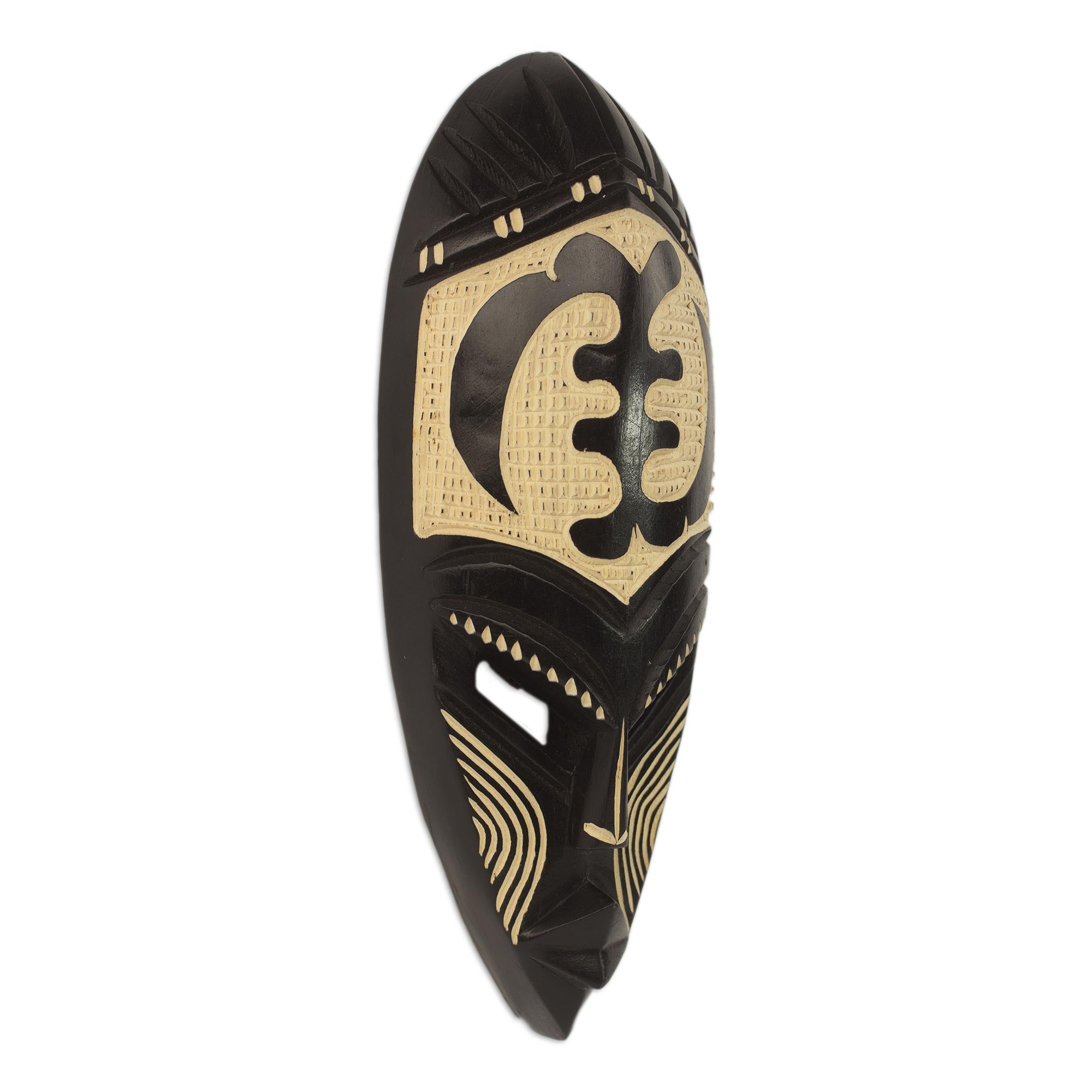 Premium Gye Nyame Adinkra Wood Mask – Handcrafted African Wall Art from Ghana