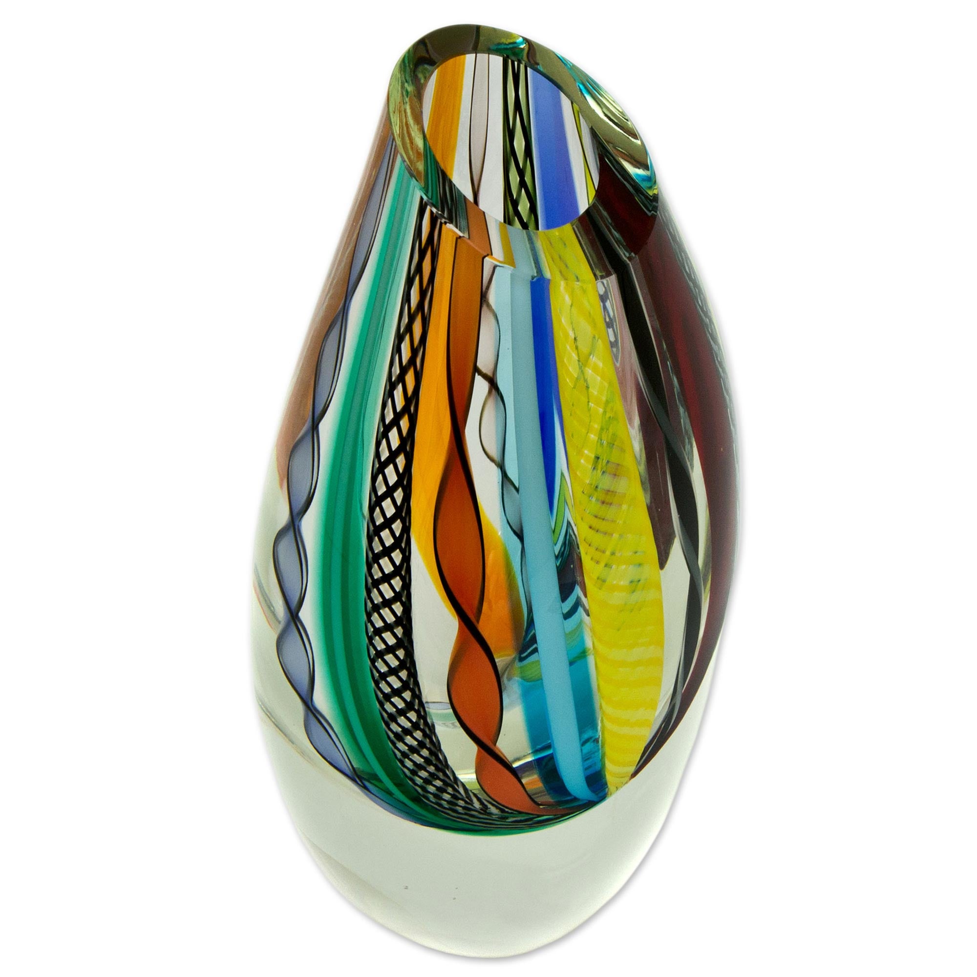 Premium Carnival Color Fantasy Hand Blown Glass Vase - Ultimate Handcrafted Decor