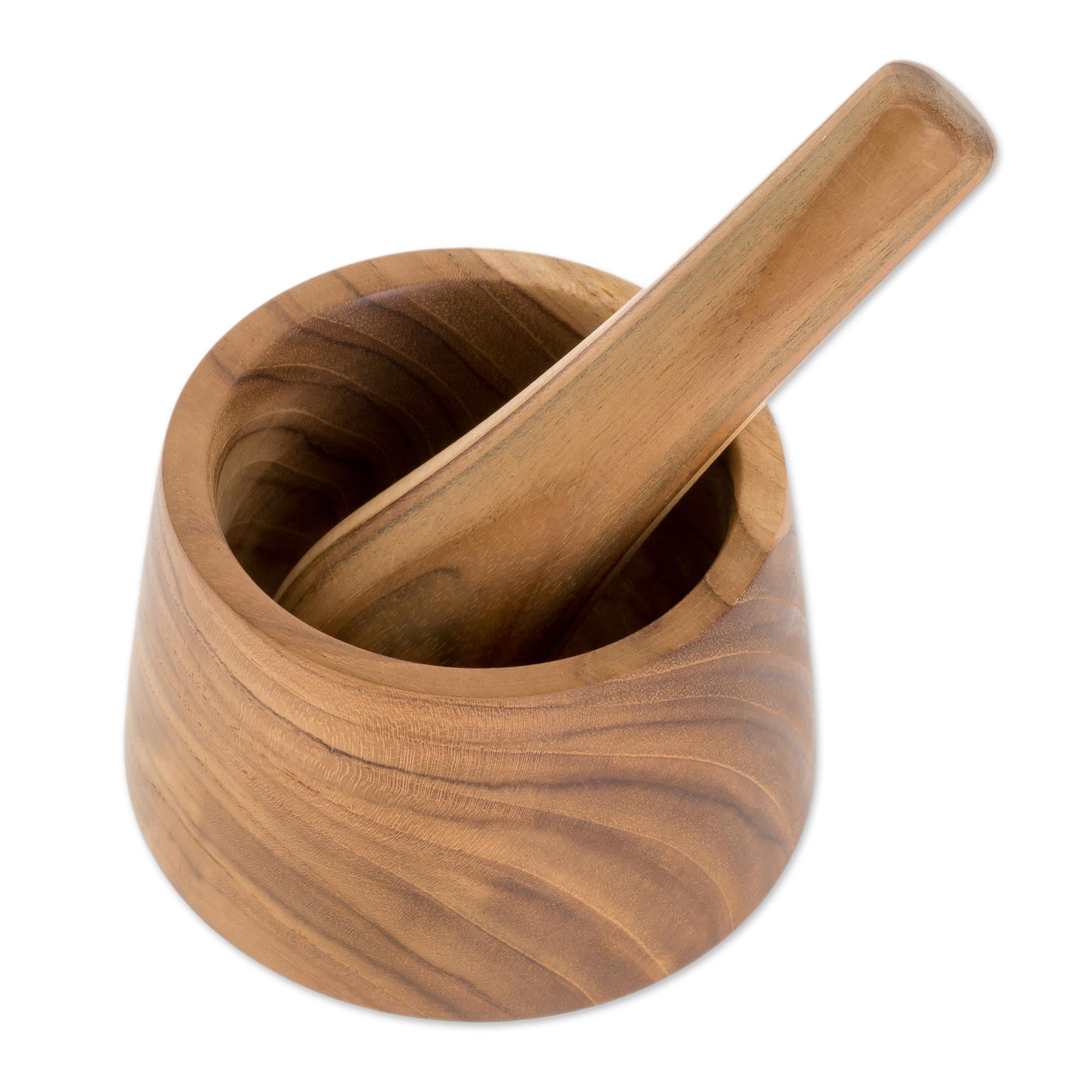 Premium Handcrafted Teak Wood Mortar and Pestle Set – Eco-Friendly Kitchen Essential