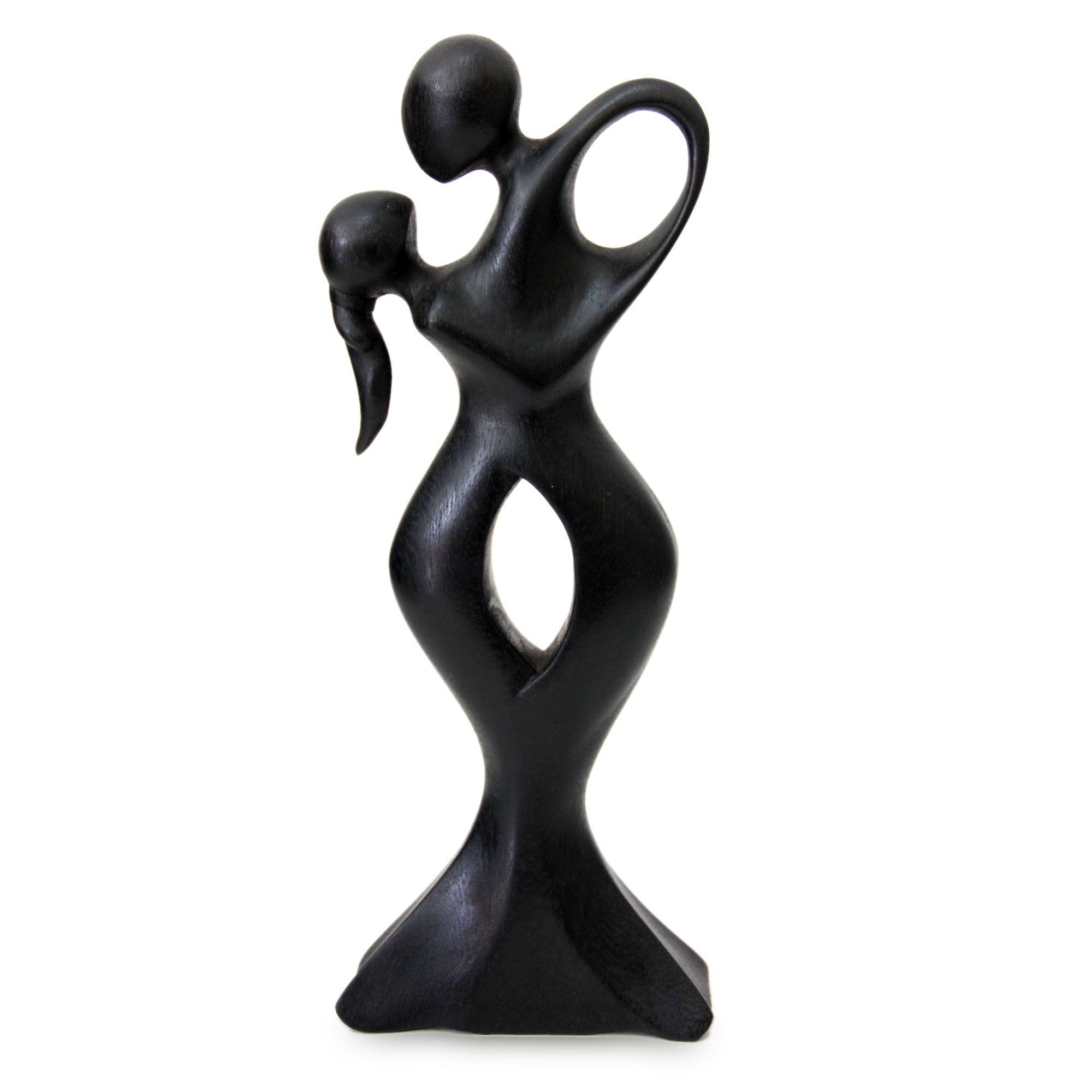 Premium Soul Embrace Romantic Couple Sculpture - Handcrafted Suar Wood Art Piece