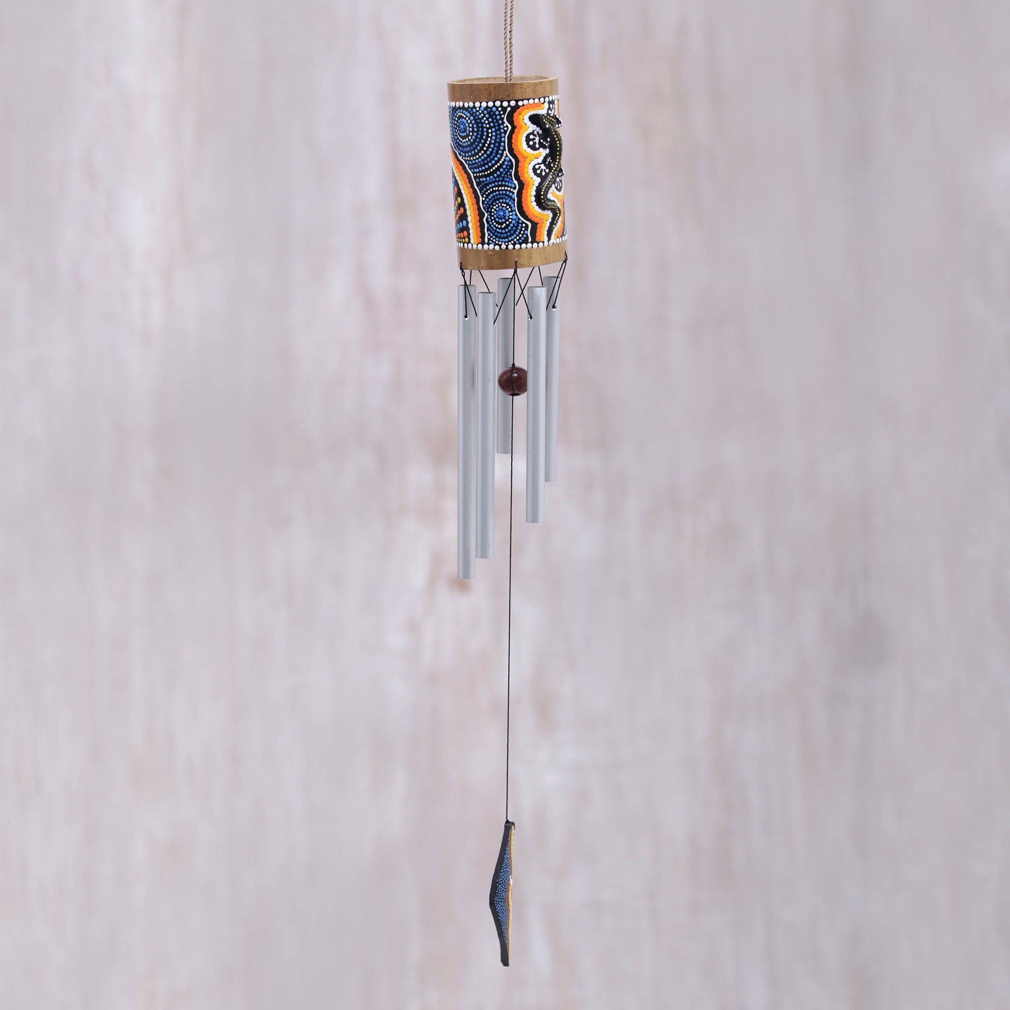 Premium Hand-Painted Gecko Bamboo Wind Chimes – Authentic Bali Artisan Craft