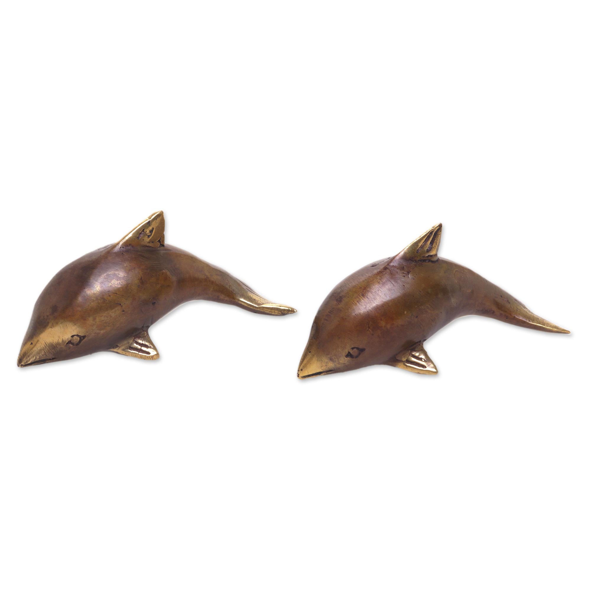 Premium Handcrafted Antique Bronze Dolphin Sculptures - Balinese Artistry