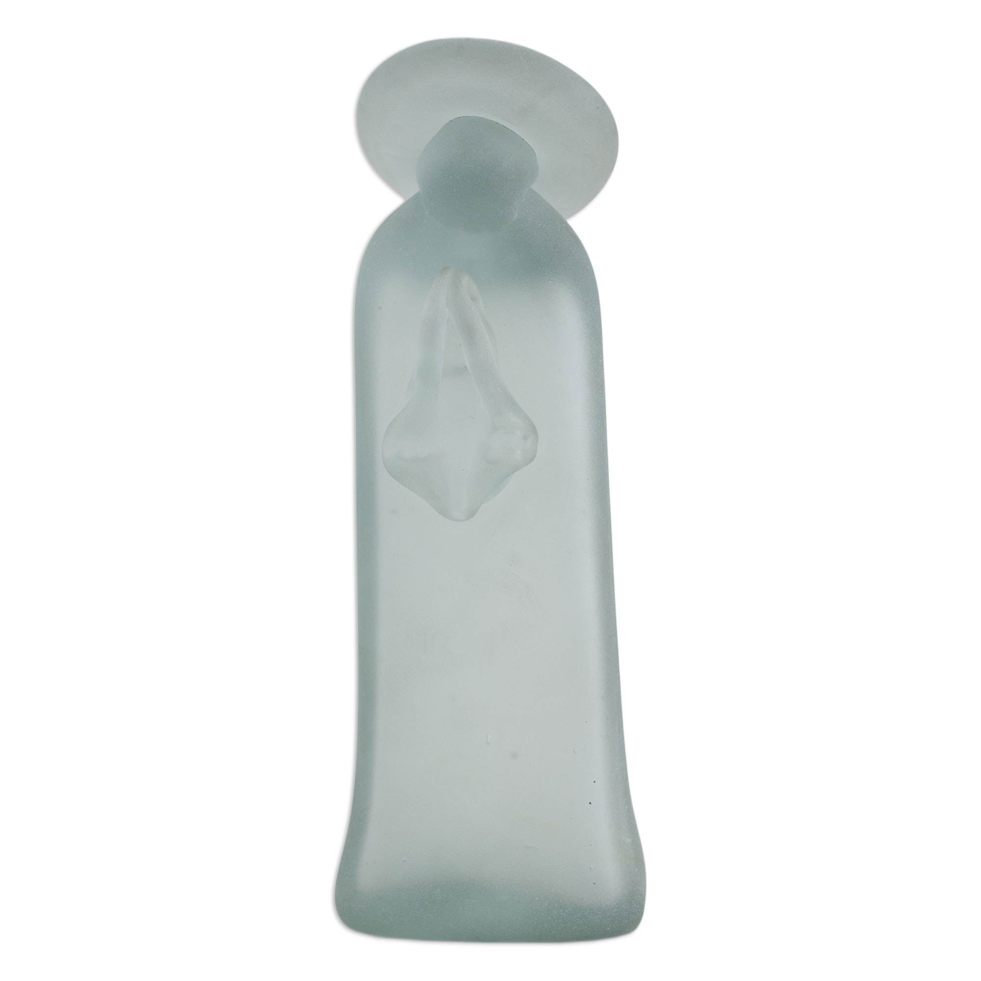 Premium Hand-Blown Virgin Mary Prayer Figurine - Unique Artisan Craft