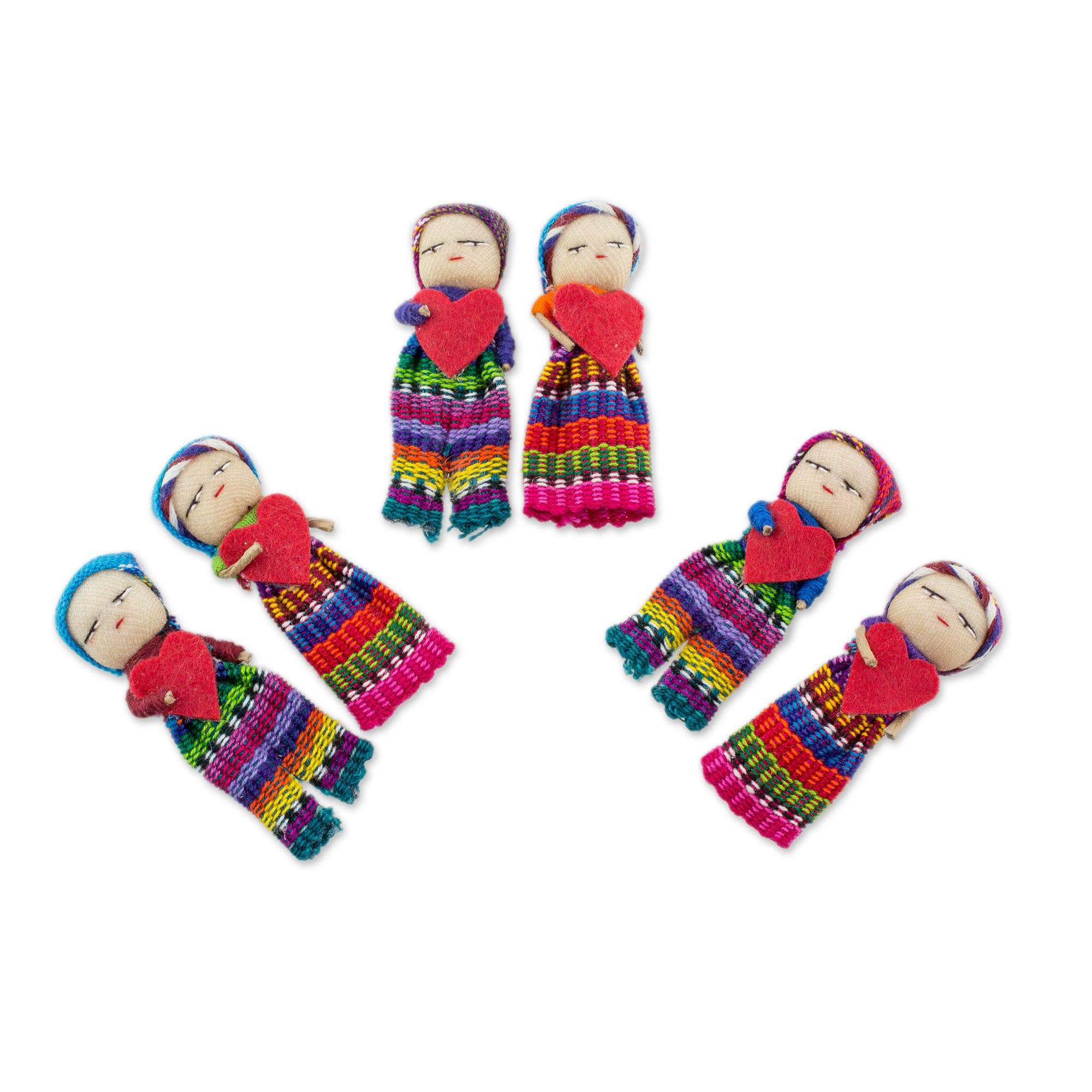 Premium Joined in Love Worry Dolls with Hearts - Ultimate Gift for Well-Being