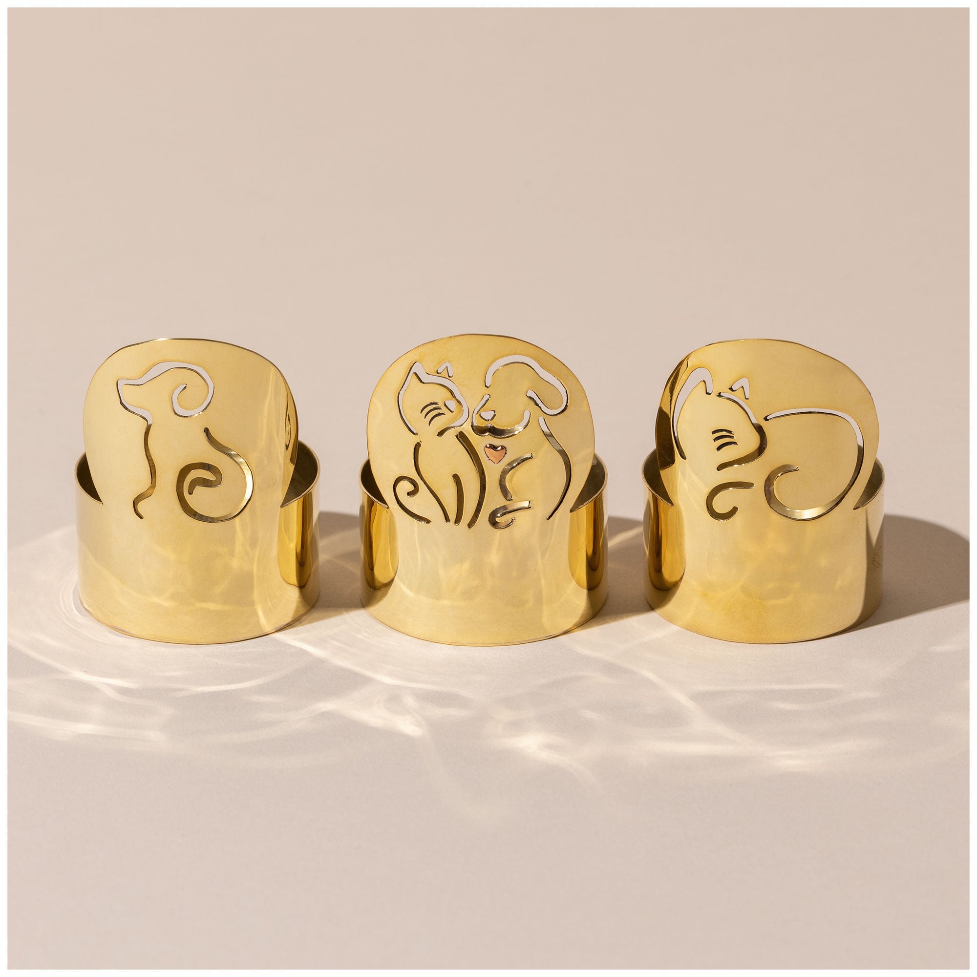 Premium Pet Love Brass Candle Holder - Handcrafted & Fair Trade