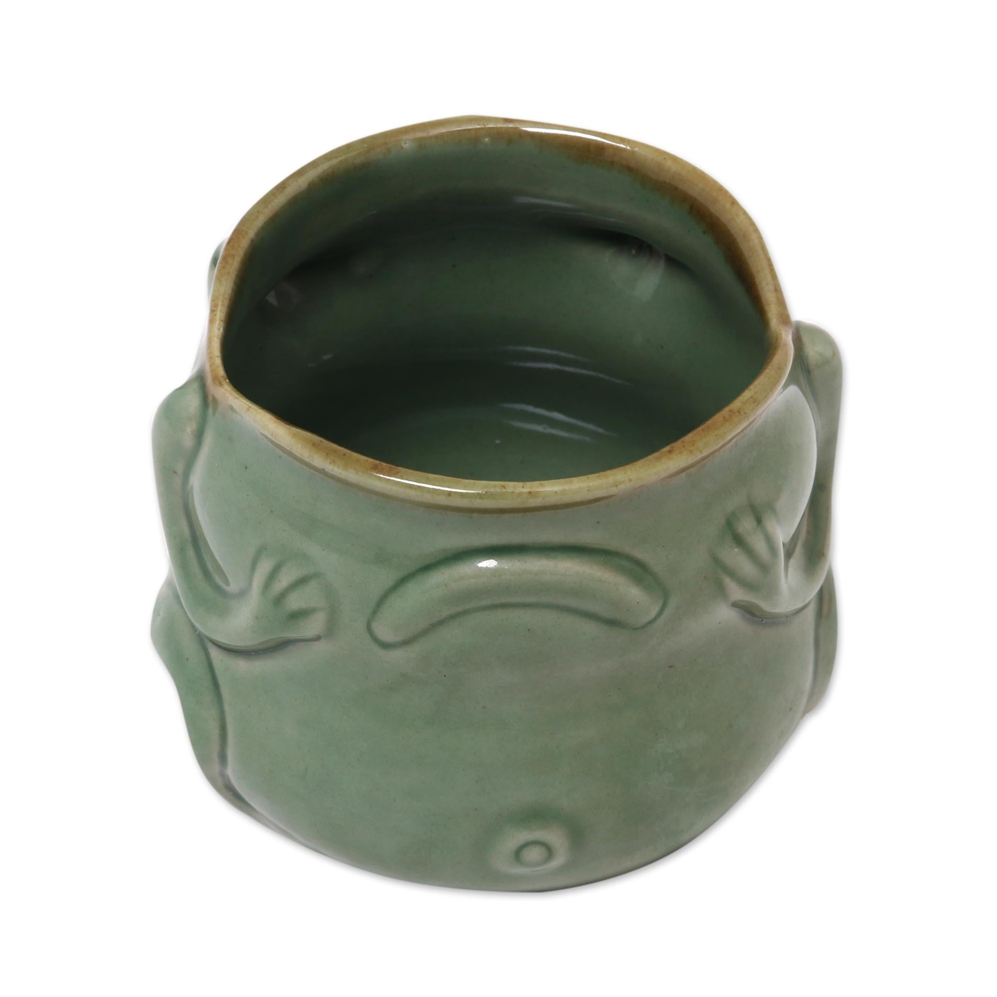 Premium Opera Frog Handcrafted Ceramic Salt Cellar - Whimsical Kitchen Upgrade