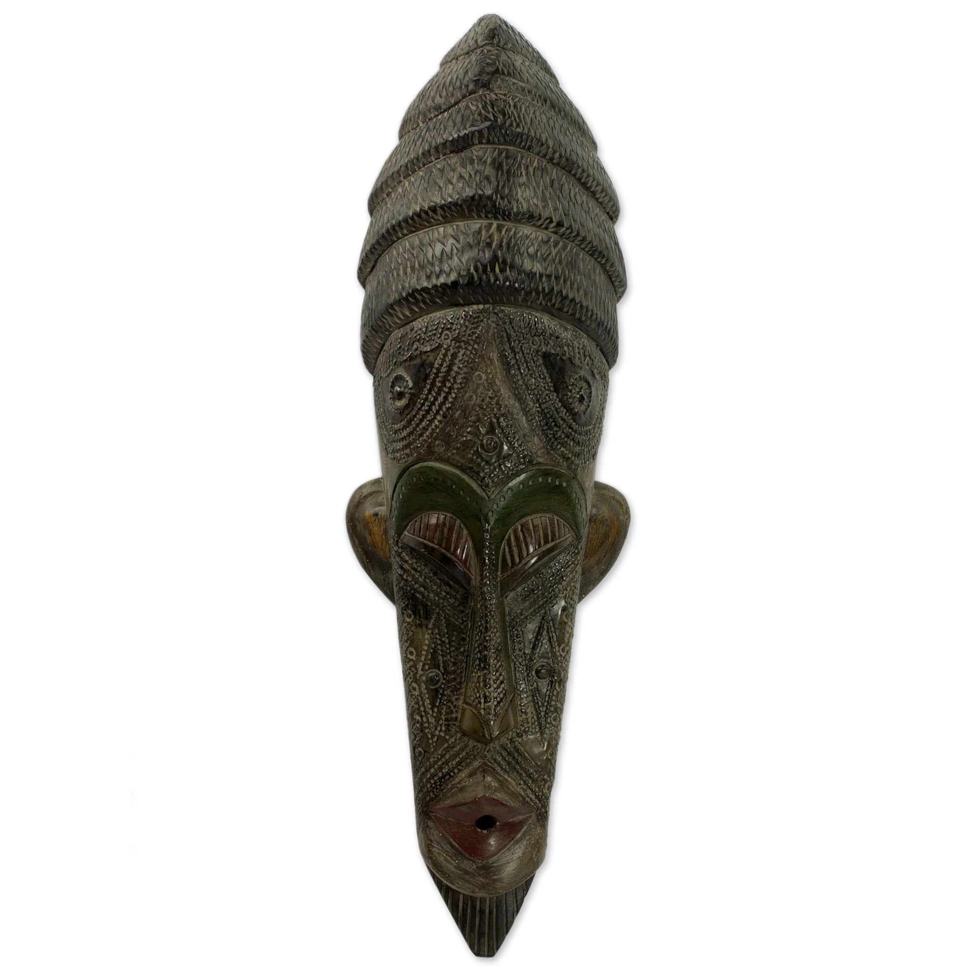 Premium Hand-Carved Ghana Wood Mask - Passion Mask