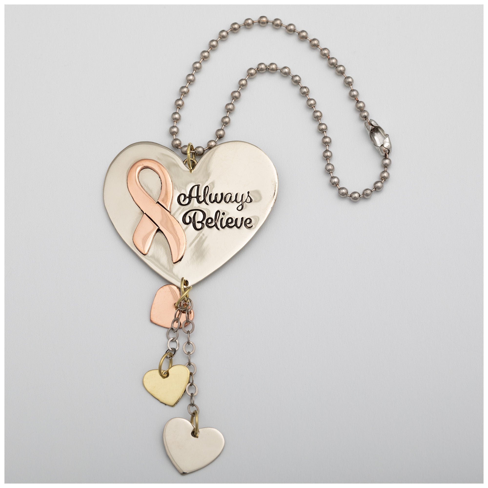Premium Pink Ribbon Car Charm - Support Breast Cancer Awareness
