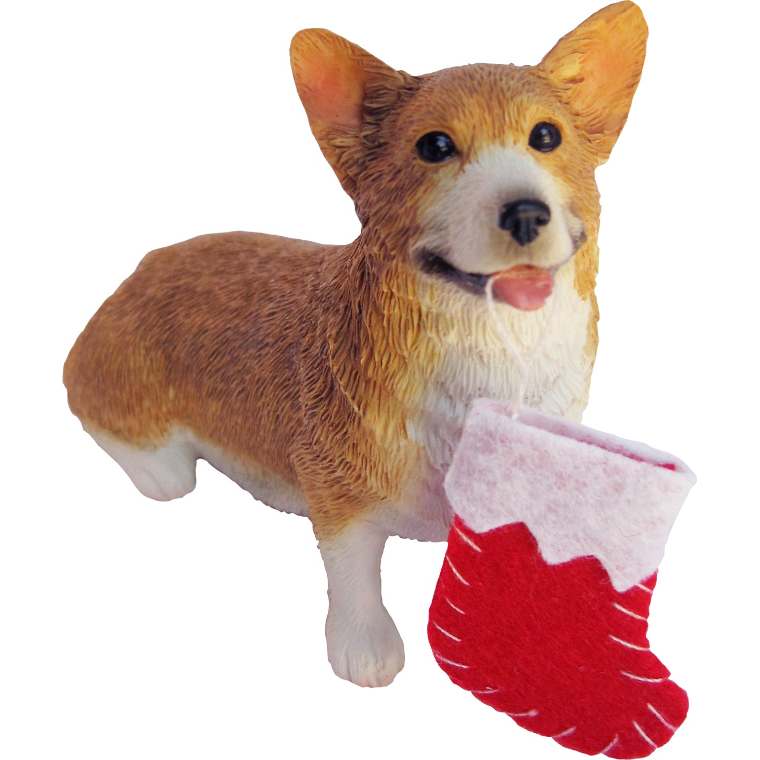 Premium Sitting Red Pembroke Welsh Corgi Christmas Ornament - Handcrafted Collectible