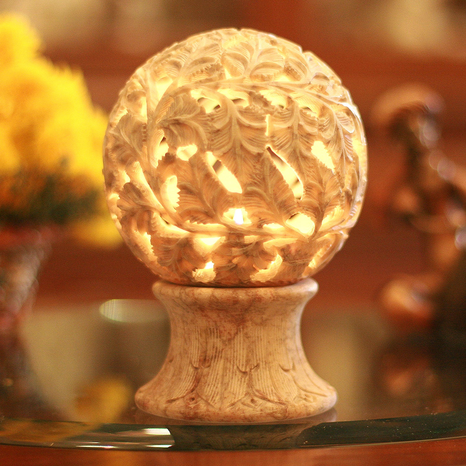 Premium Soapstone Candleholder - Illuminate Your Space with Elegance