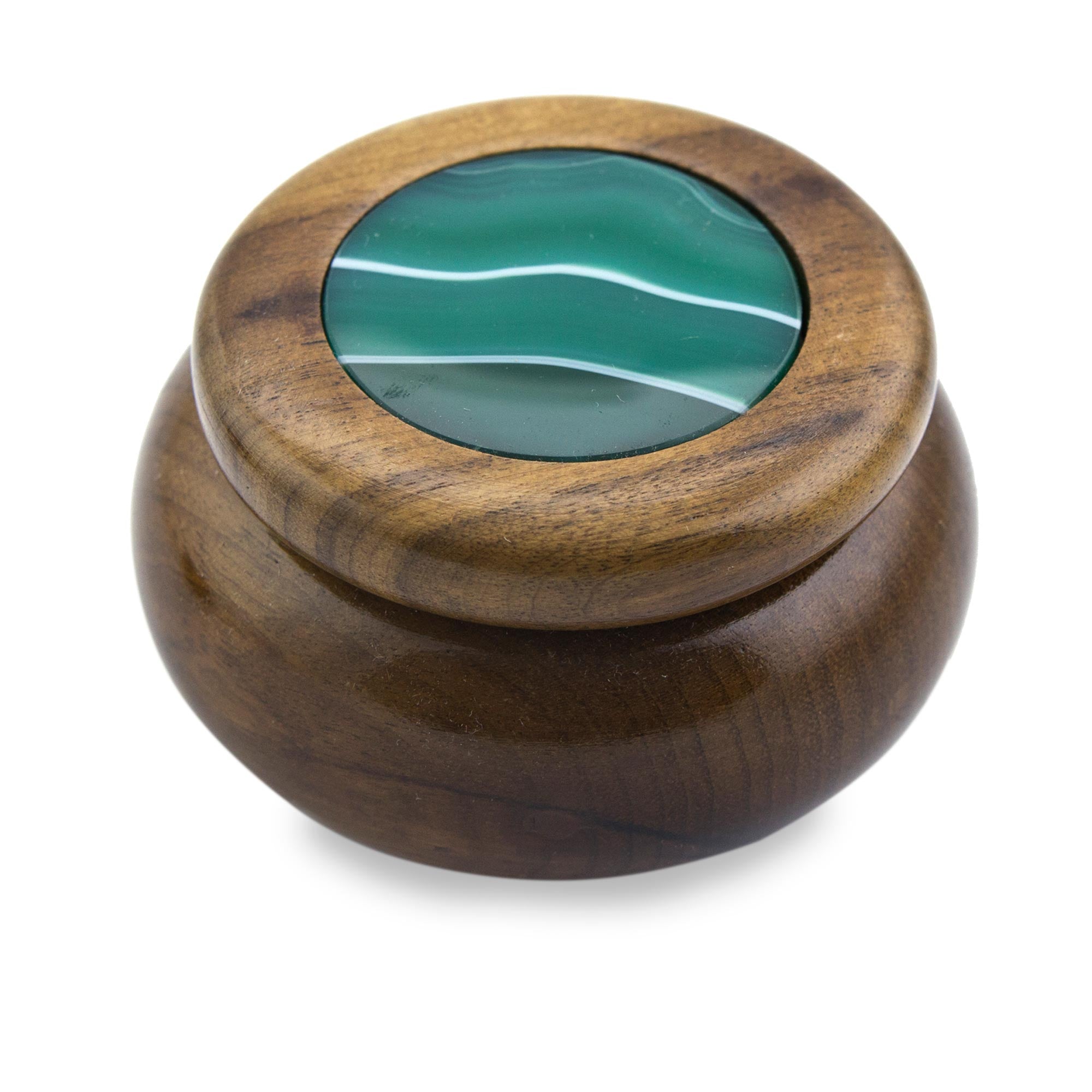 Premium Serene Waters Agate & Cedar Wood Decorative Box Set (Pair) - Handcrafted Luxury