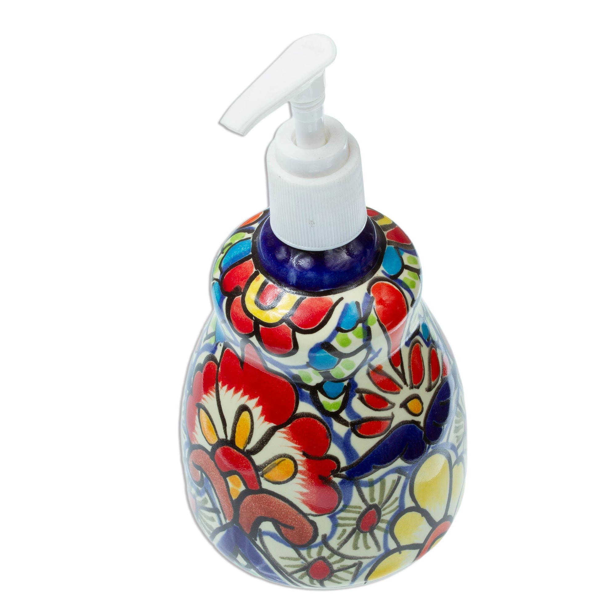 Premium Talavera Flowers Handmade Soap Dispenser - Upgrade Your Bathroom Decor