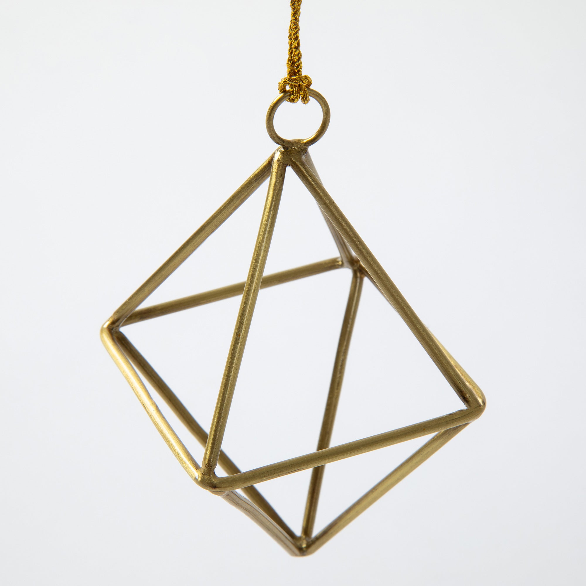 Premium Origami Diamond Terrarium Ornament - Handcrafted Brass Elegance
