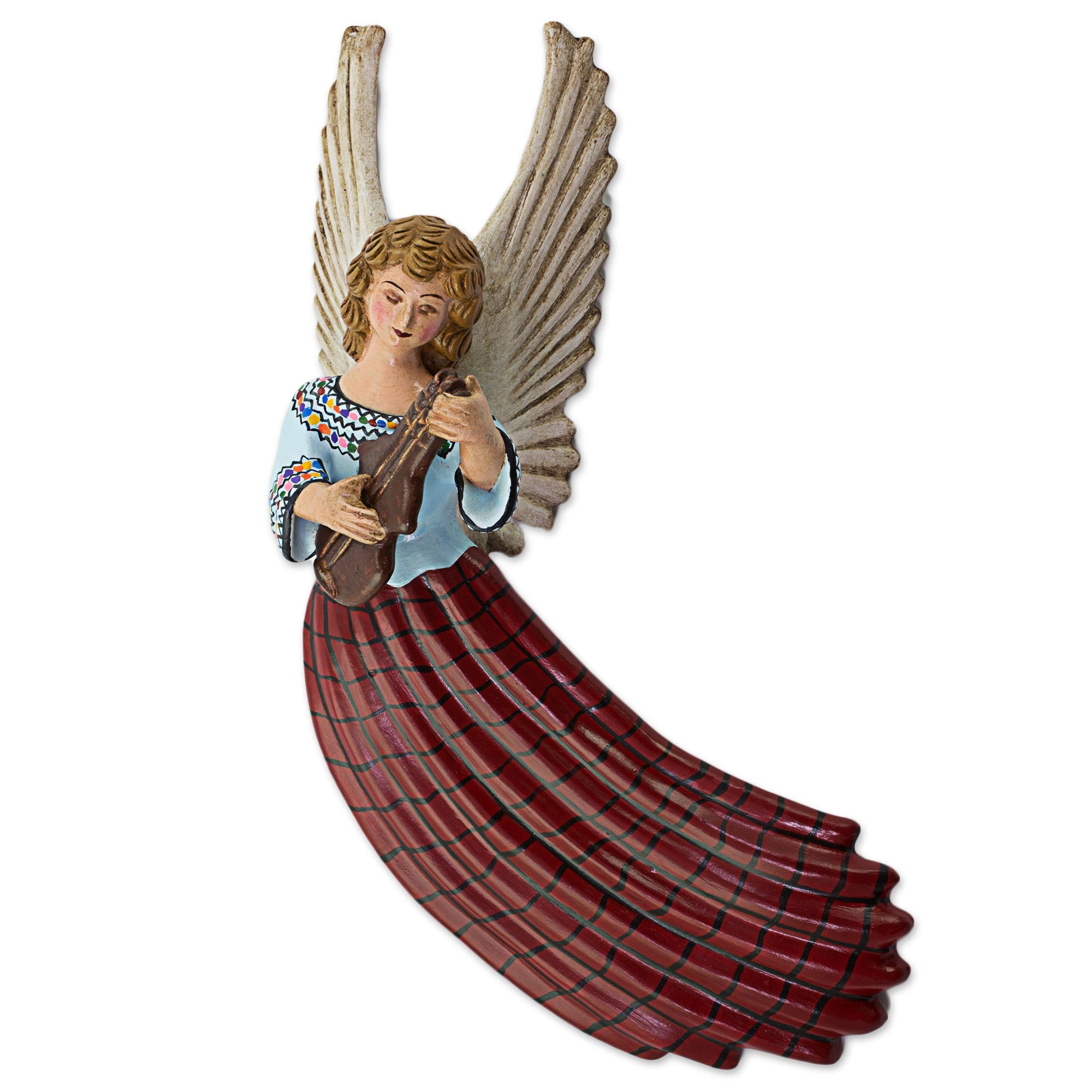 Premium Ceramic Angel Wall Sculpture - Handcrafted in Guatemala