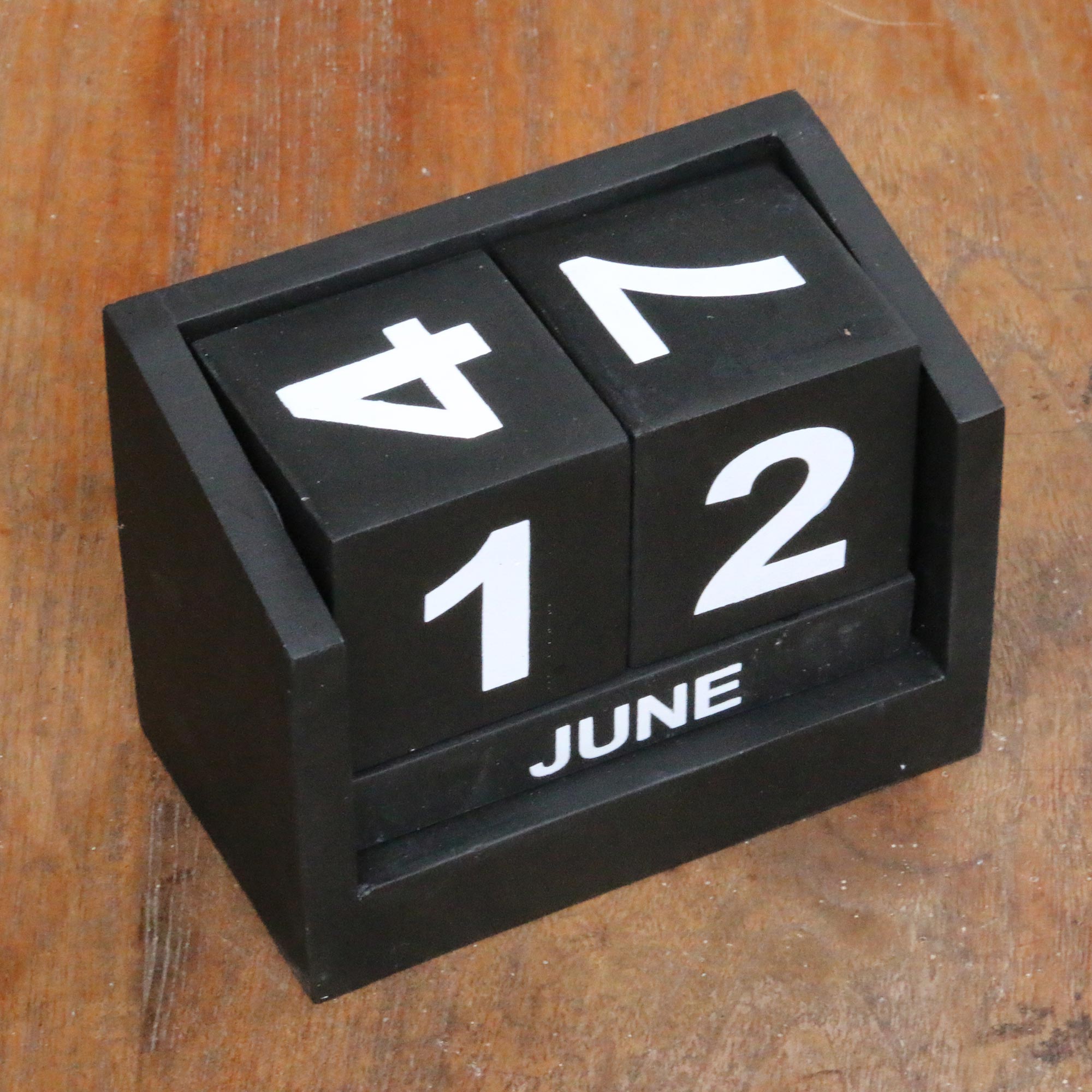 Premium Black Wood Perpetual Calendar - Ultimate Date Tracker from Bali
