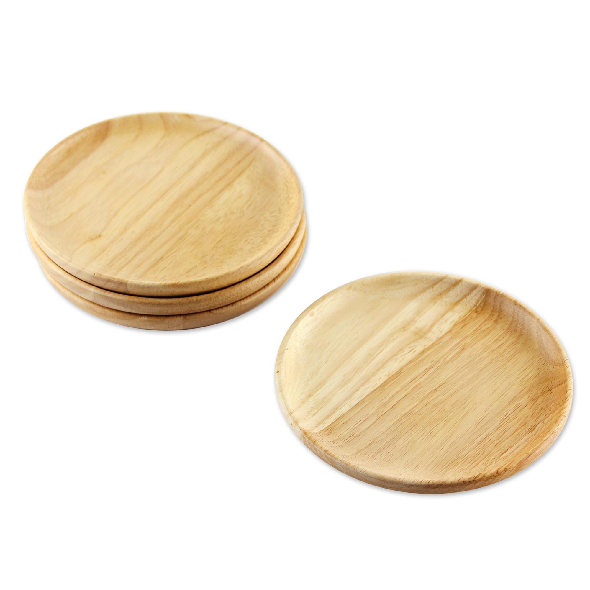 Premium Rubberwood Dessert Plates - Handcrafted in Thailand