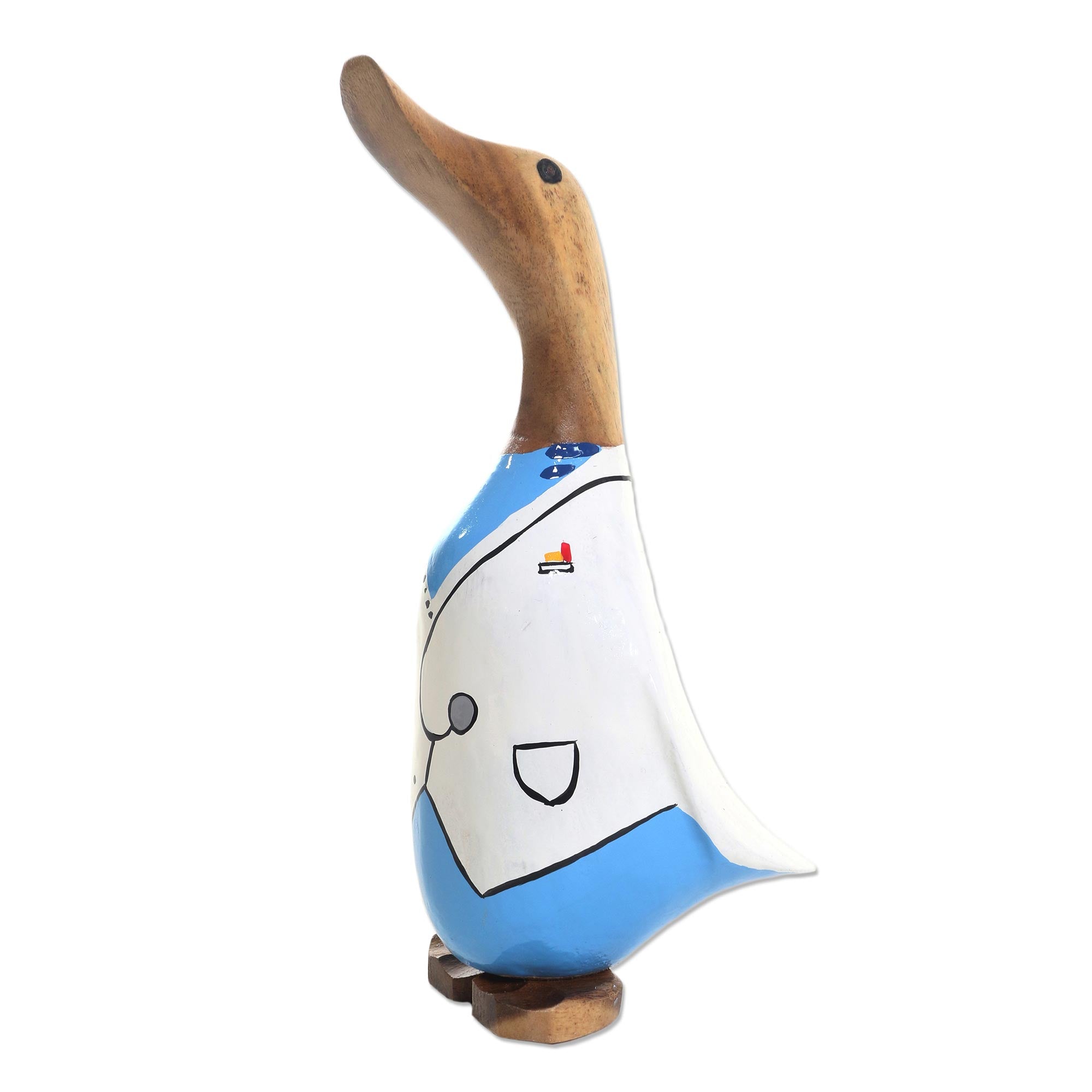Premium Hand-Painted Doctor Duck Wooden Statue - Unique Home Decor