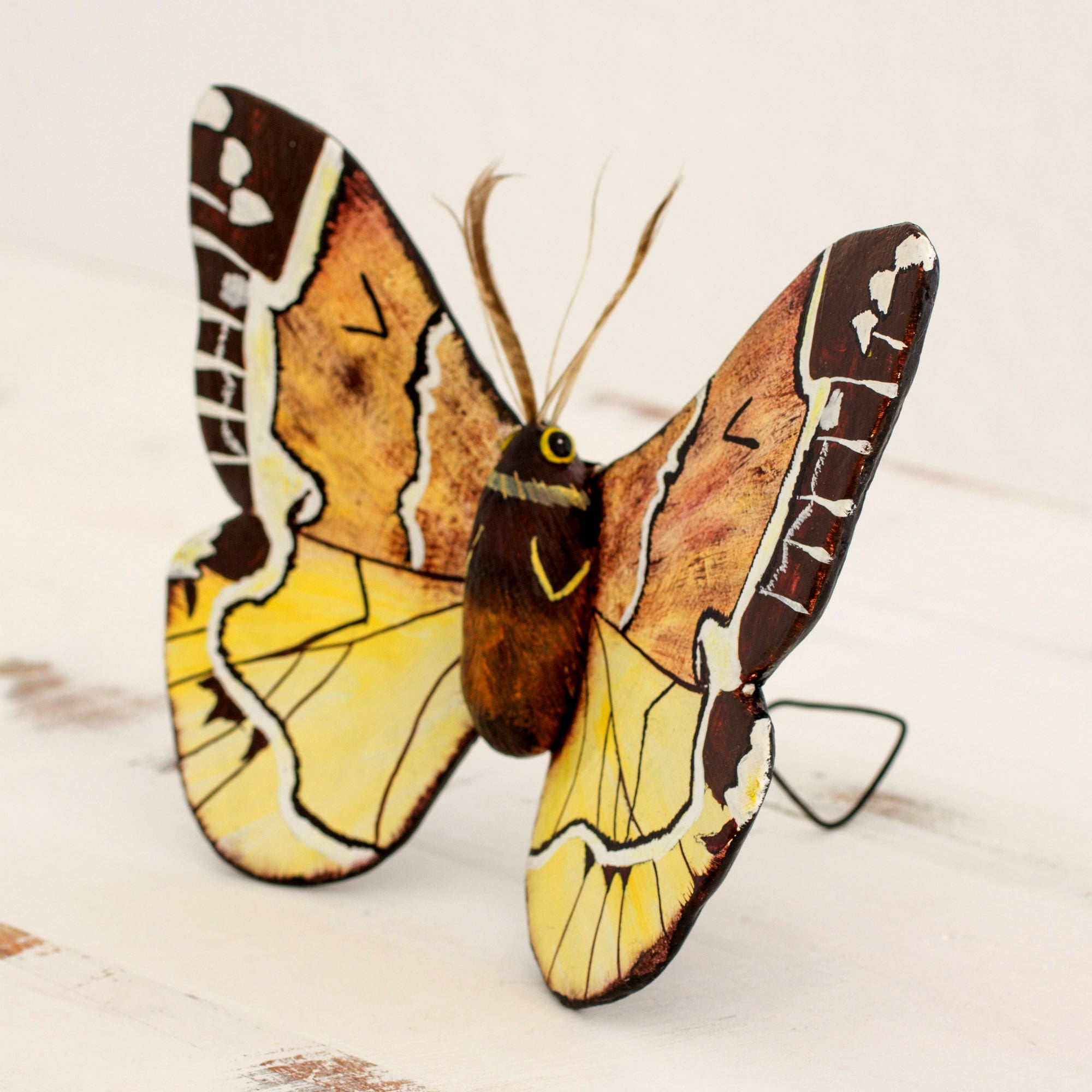 Premium Handcrafted False Sphinx Moth Ceramic Sculpture – Nature-Inspired Wall Art