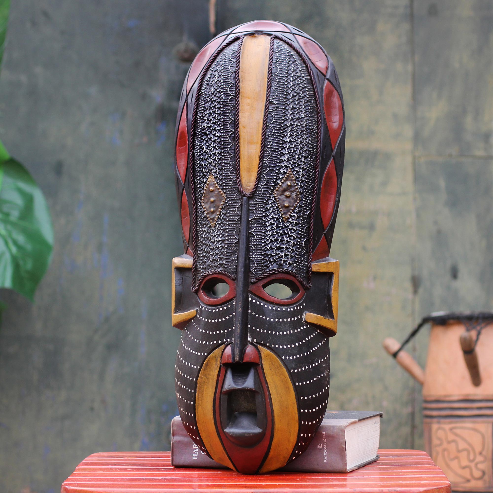 Premium Handcrafted African Wood Mask - Akan Beauty Collection